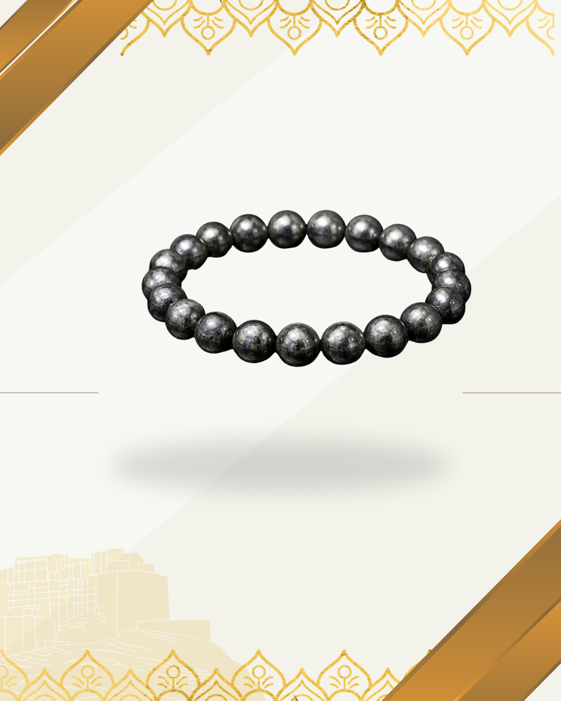 Pyrite Genuine Bracelet 8mm Round Beads