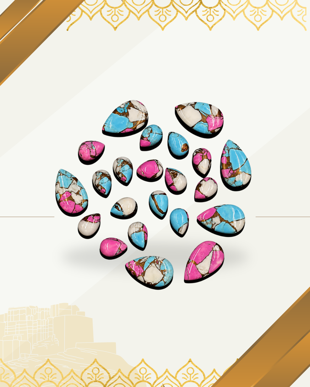 Mohave Cotton Candy Gemstone AAA+ Quality Handmade Pear Shape For Jewelry Making