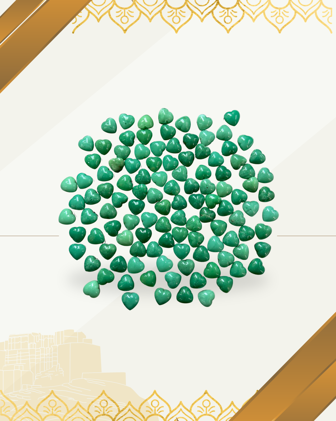 Chrysoprase quartz shapes