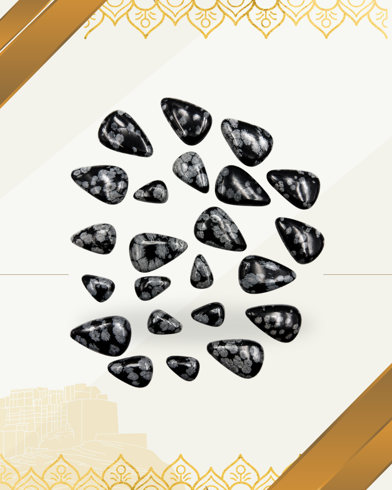 Snowflake Obsidian Gemstone, Pear, Volcanic region Stone