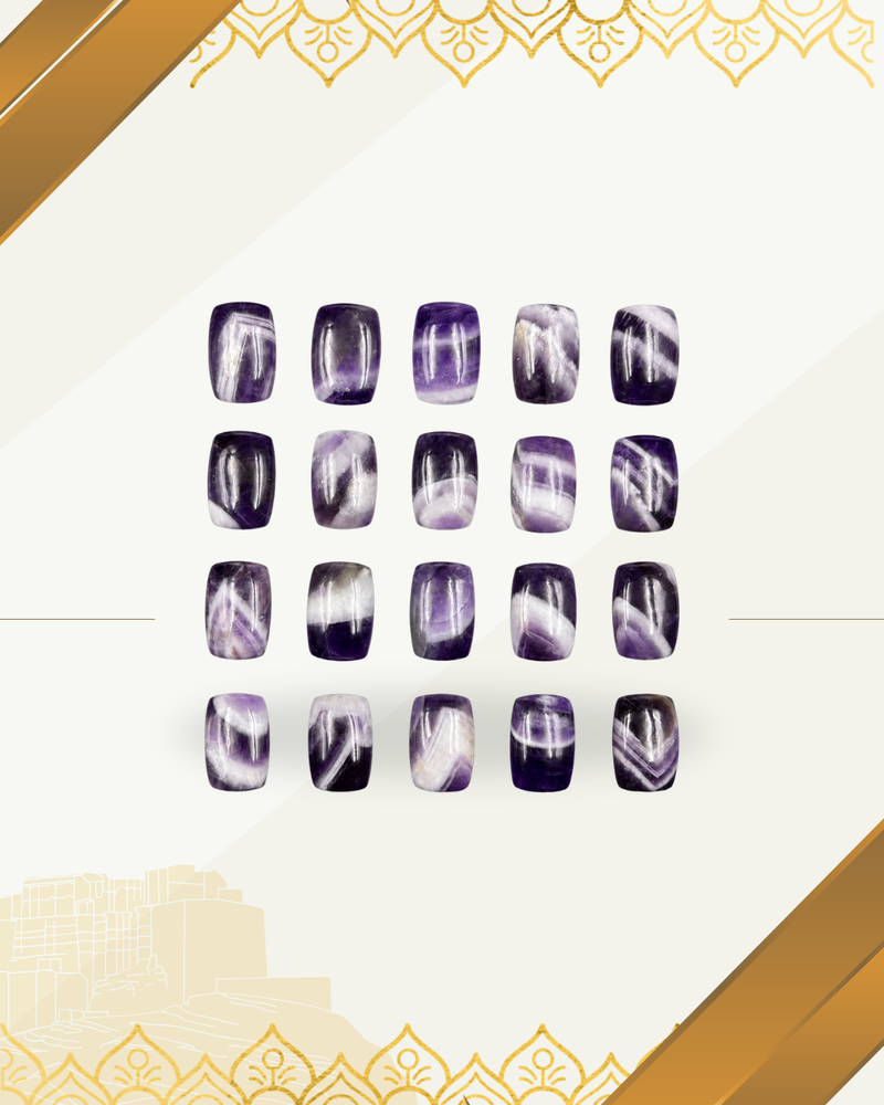 Chevron Amethyst Cushion Cabochon Gemstone for Jewelry Making