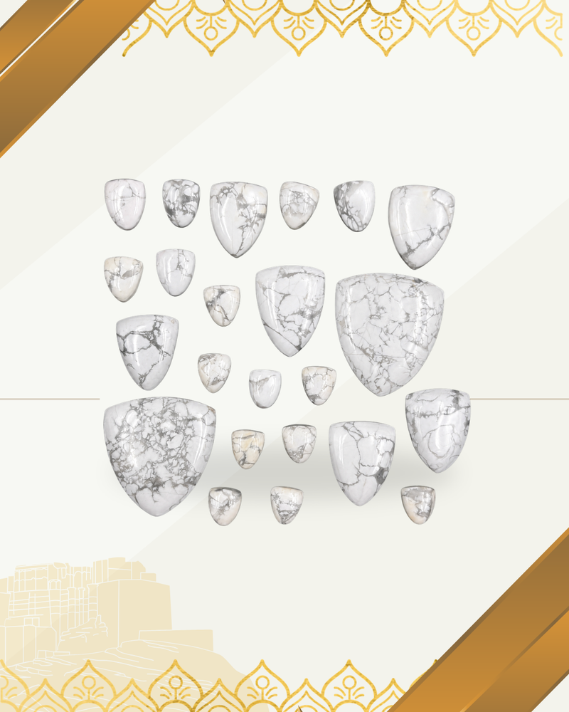 Howlite shield/fancy shape Cabochon