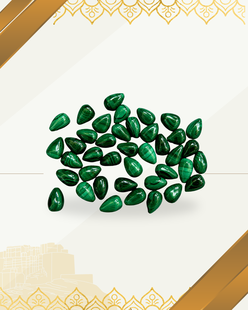 Natural Malachite Stone Drops - Necklace Making (8x12mm)