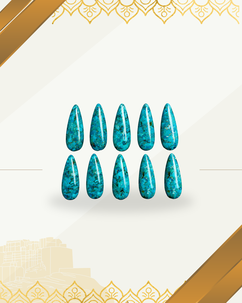 Mohave Blue Turquoise Cabochon: Pear shaped Gemstone