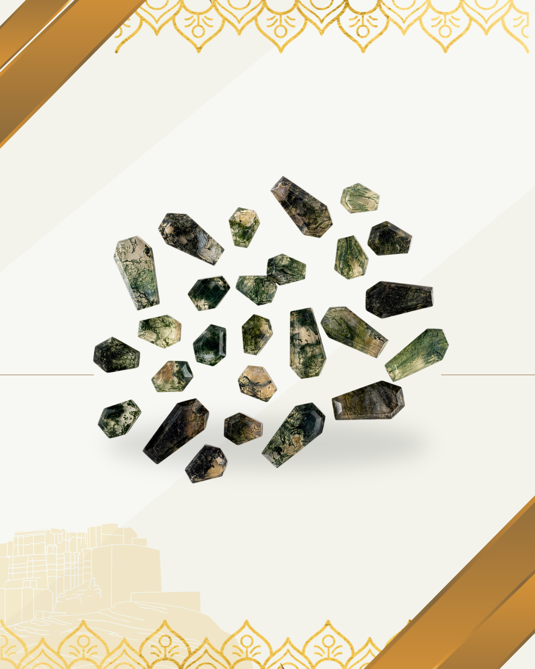 Natural Moss Agate Gemstone AAA+ Quality Handmade Coffin Shape Agate For Jewelry Making