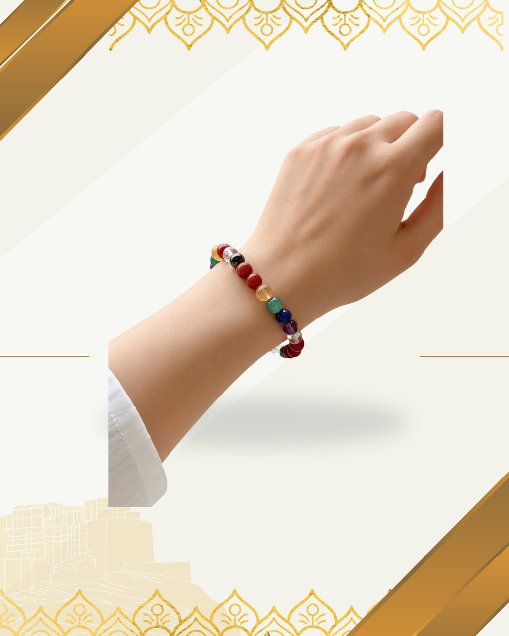 Natural & Authentic 7 chakra Gemstone bracelet