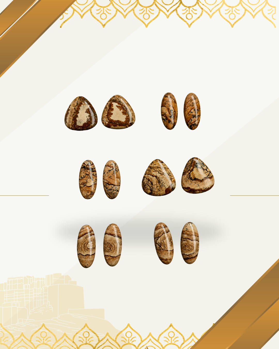 Natural Picture Jasper Cabochon – Fancy Shape Gemstone