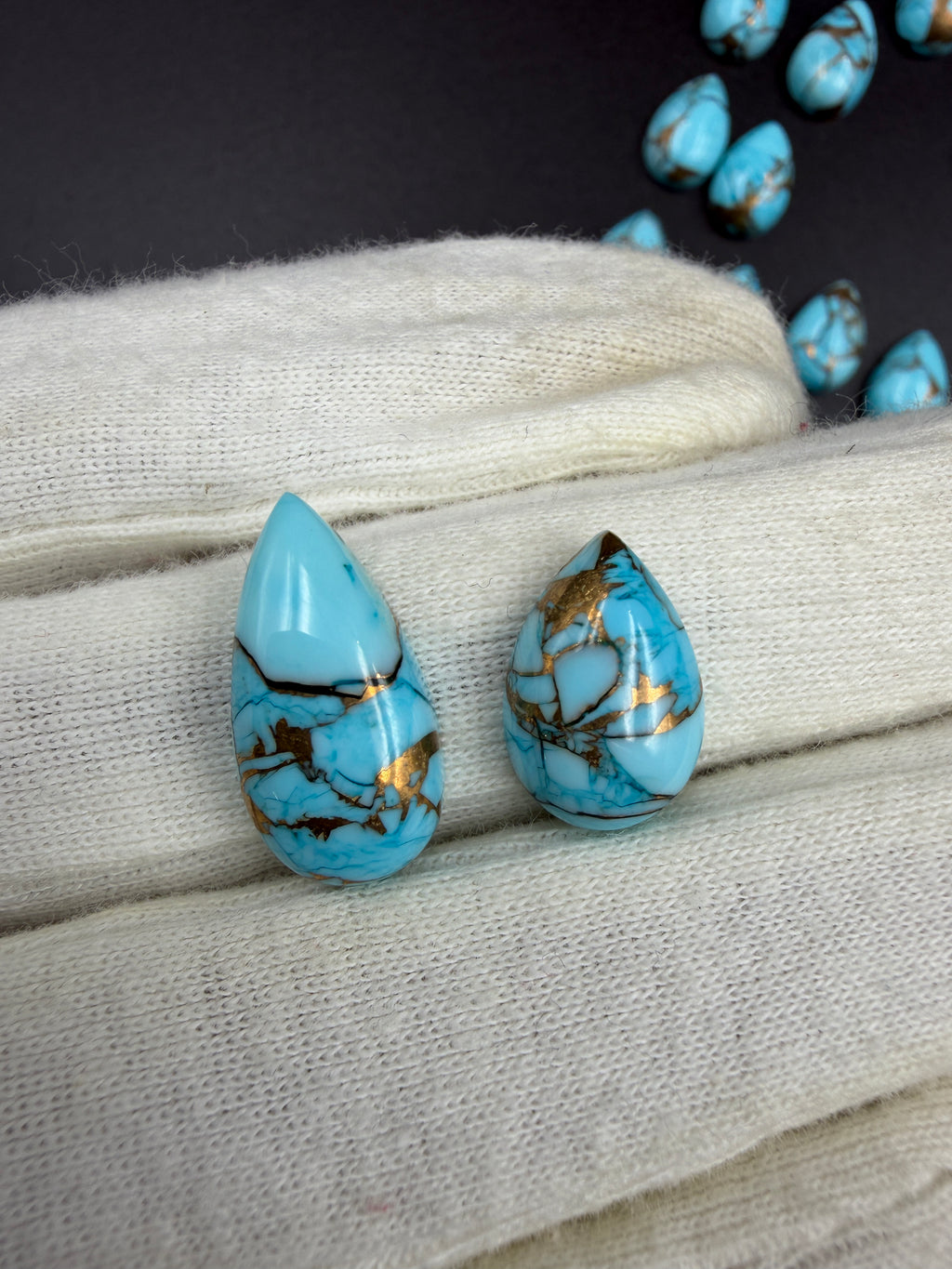 Ice Blue Dahlia Turquoise Shapes