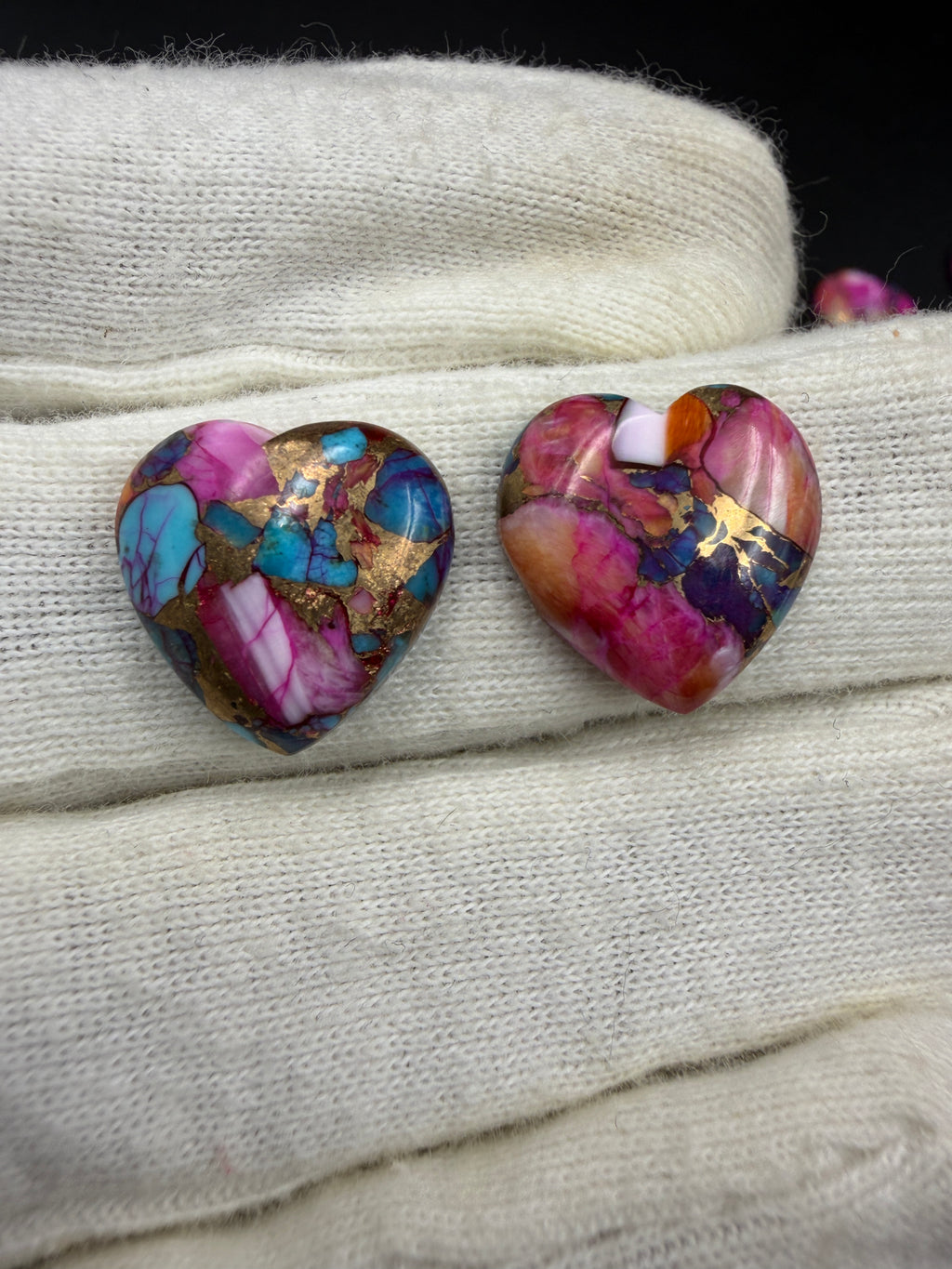 Pink Dahlia Copper turquoise Shapes