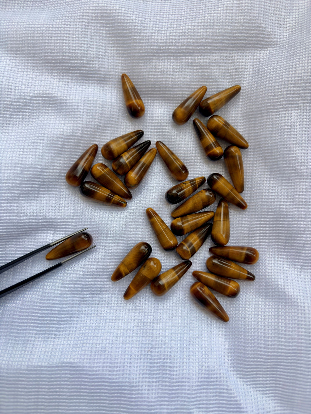 Yellow Tiger Eye drops Natural Gemstone