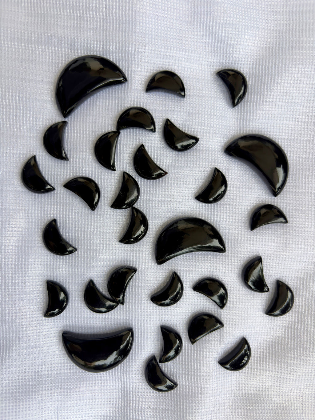 Black Onyx Gemstone AAA+ Quality Handmade Moon Shape For Jewelry Making