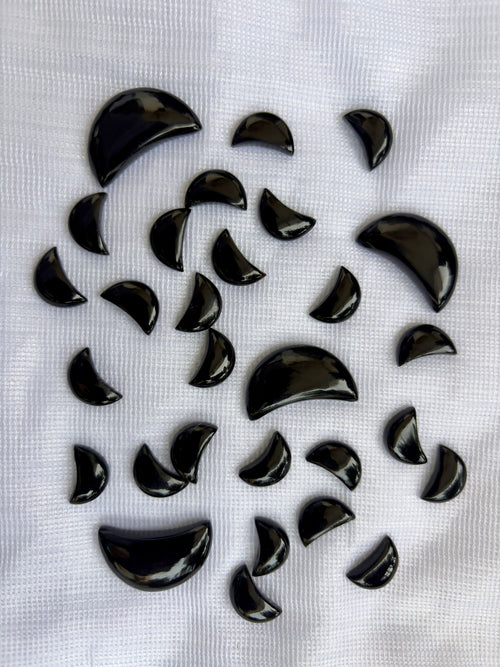 Black Onyx Gemstone AAA+ Quality Handmade Moon Shape For Jewelry Making