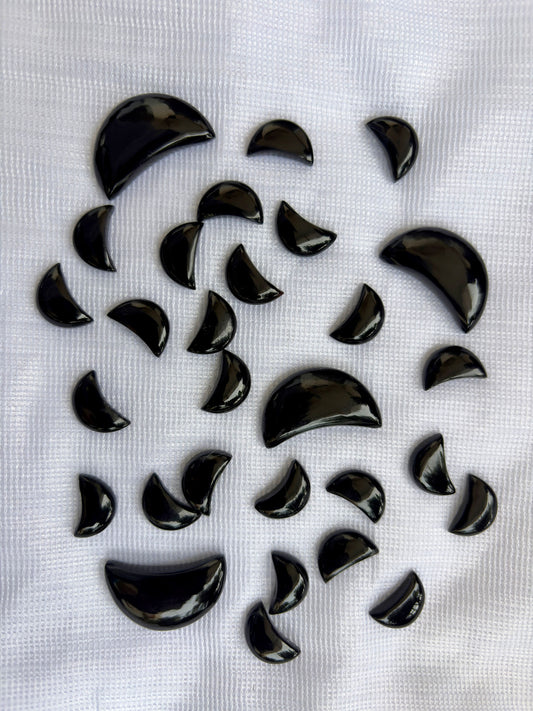 Black Onyx Gemstone AAA+ Quality Handmade Moon Shape For Jewelry Making