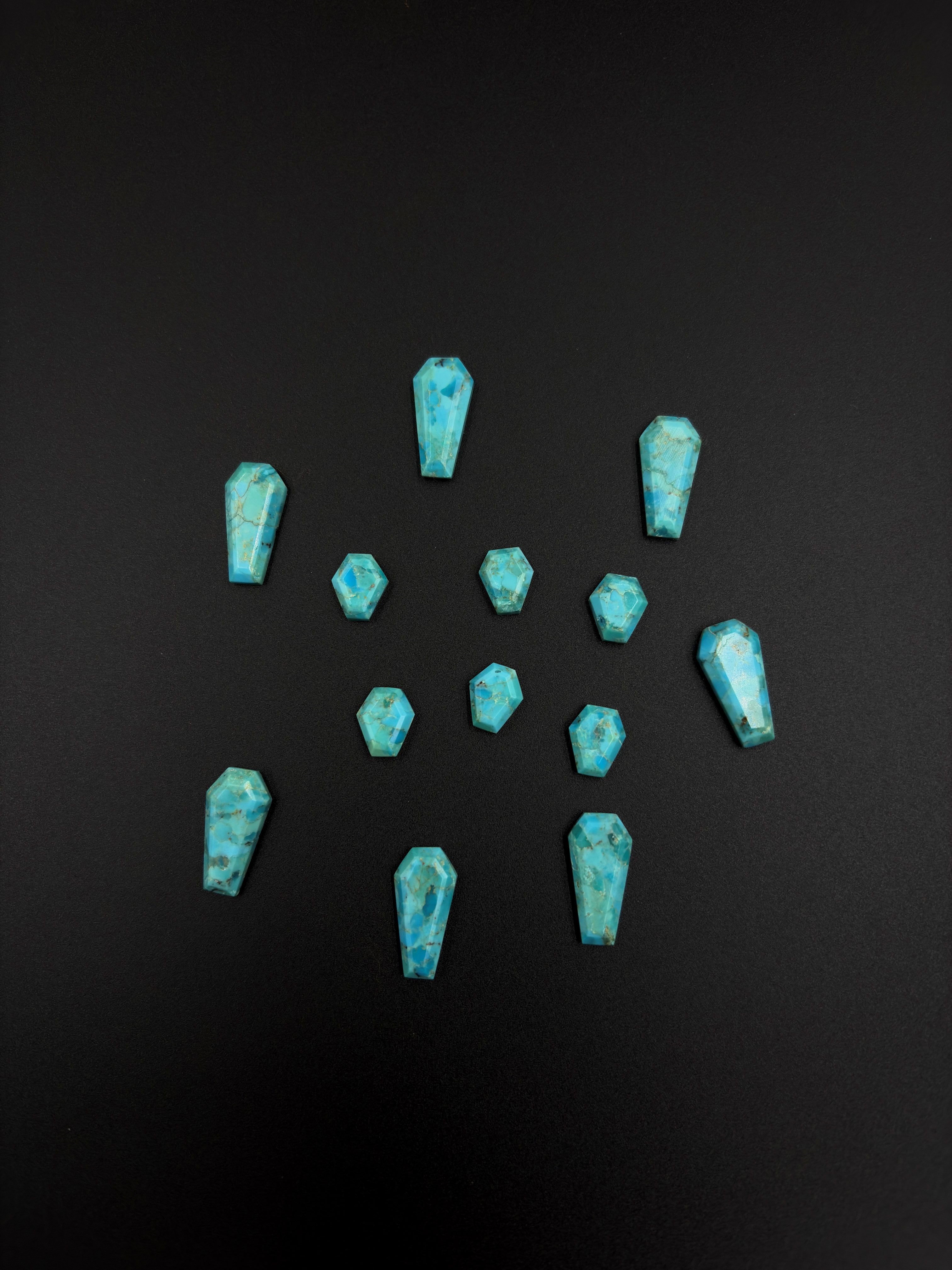 Mohave blue turquoise Gemstone AAA+ Quality Handmade Coffin Shape For Jewelry Making