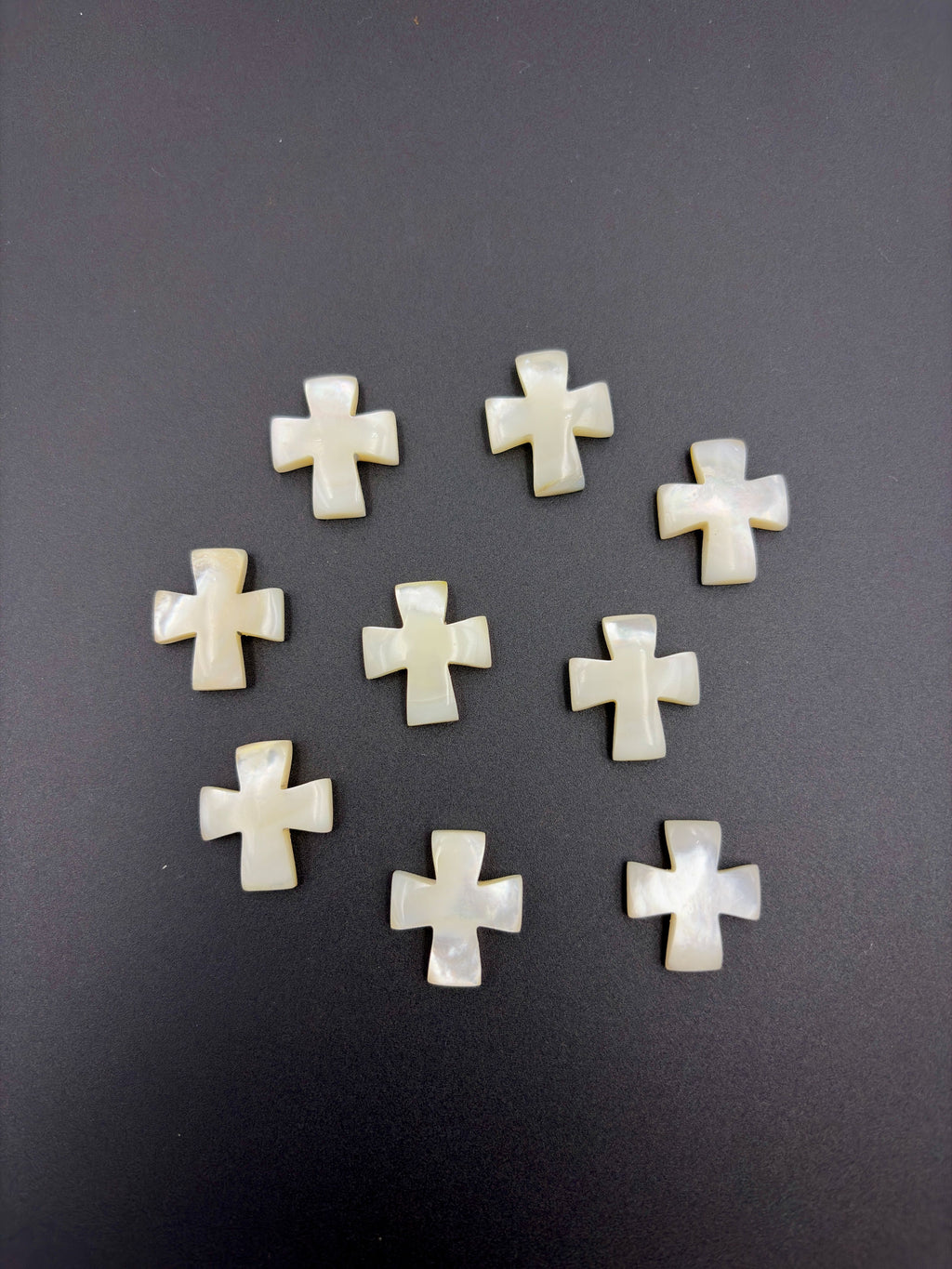 Natural Iridescent White Mother-of-Pearl Cross