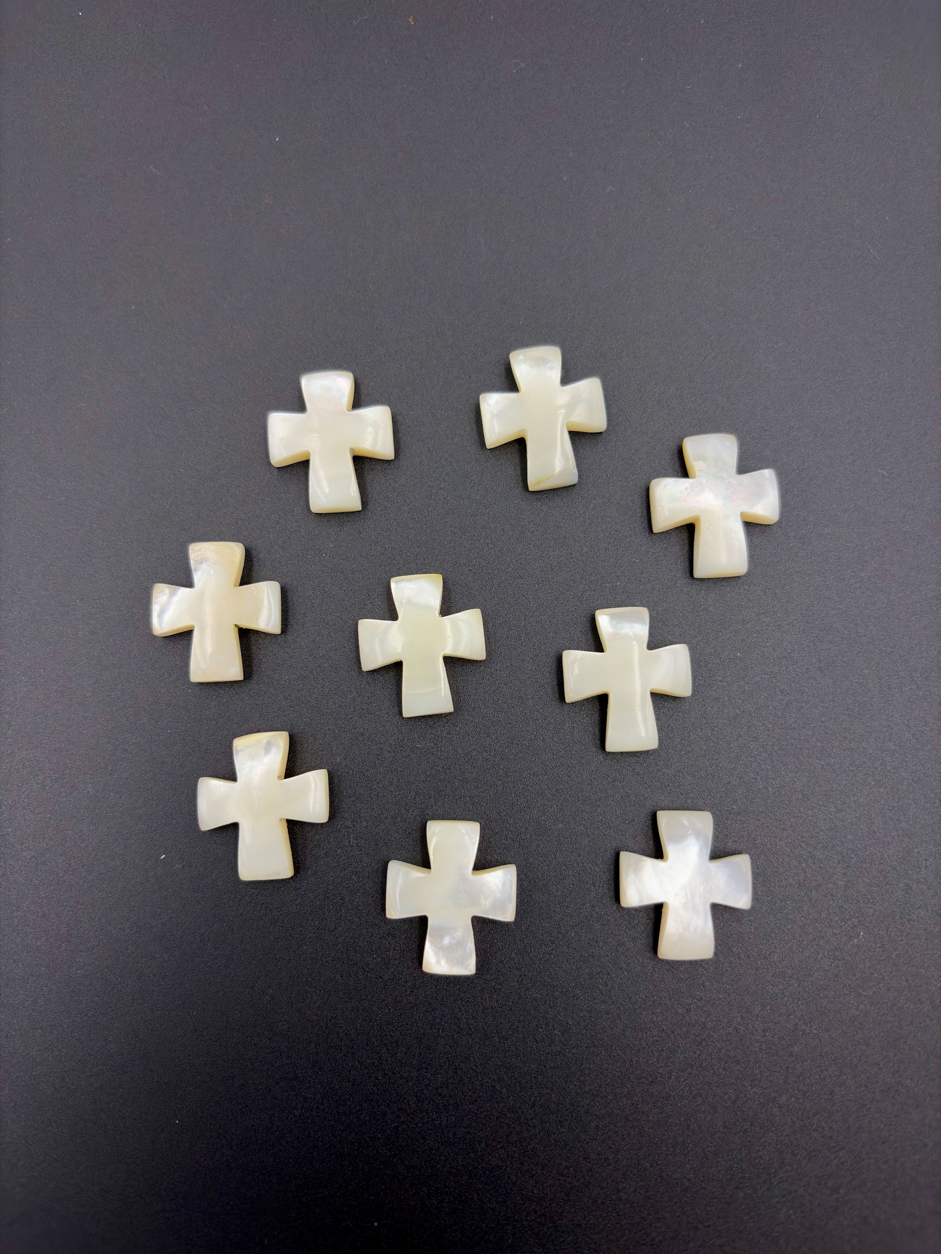 Natural Iridescent White Mother-of-Pearl Cross