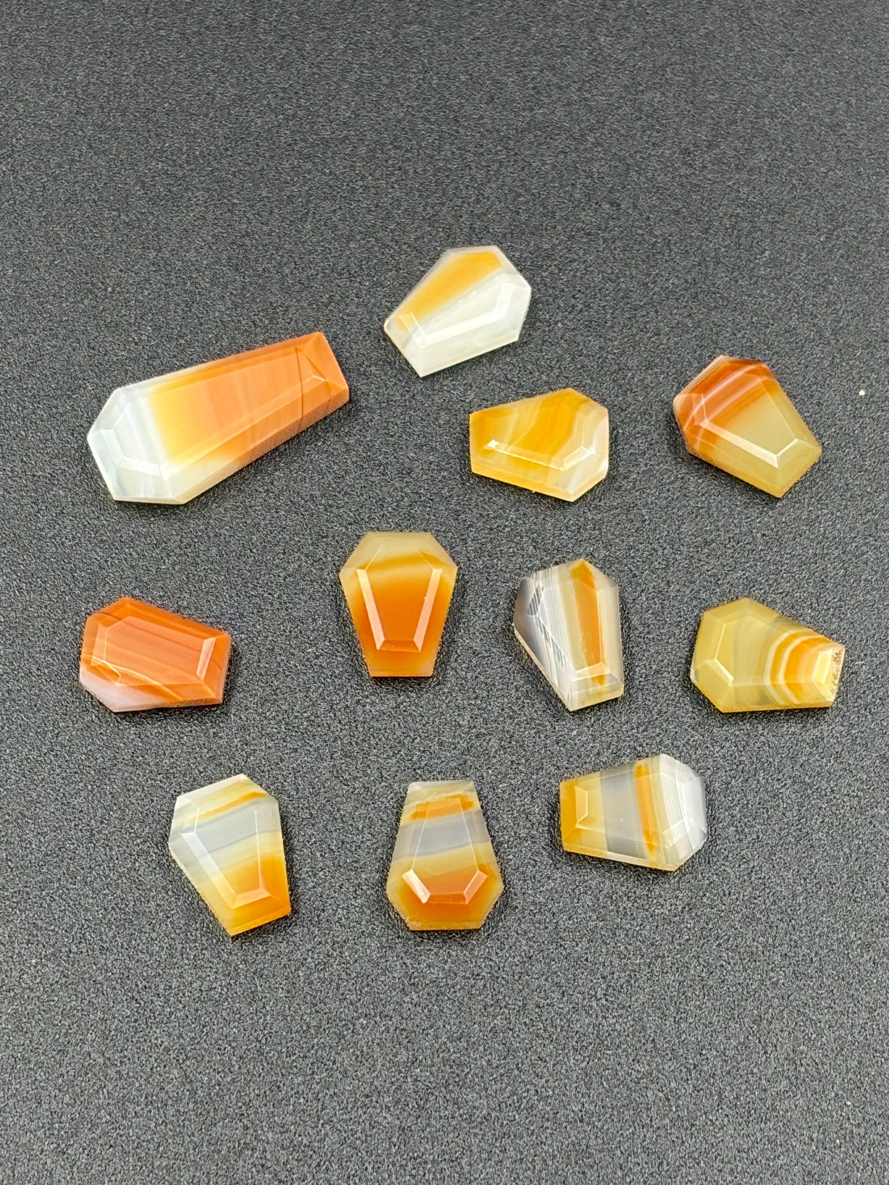 Red Banded Agate Gemstone AAA+ Quality Handmade Coffin Shape For Jewelry Making