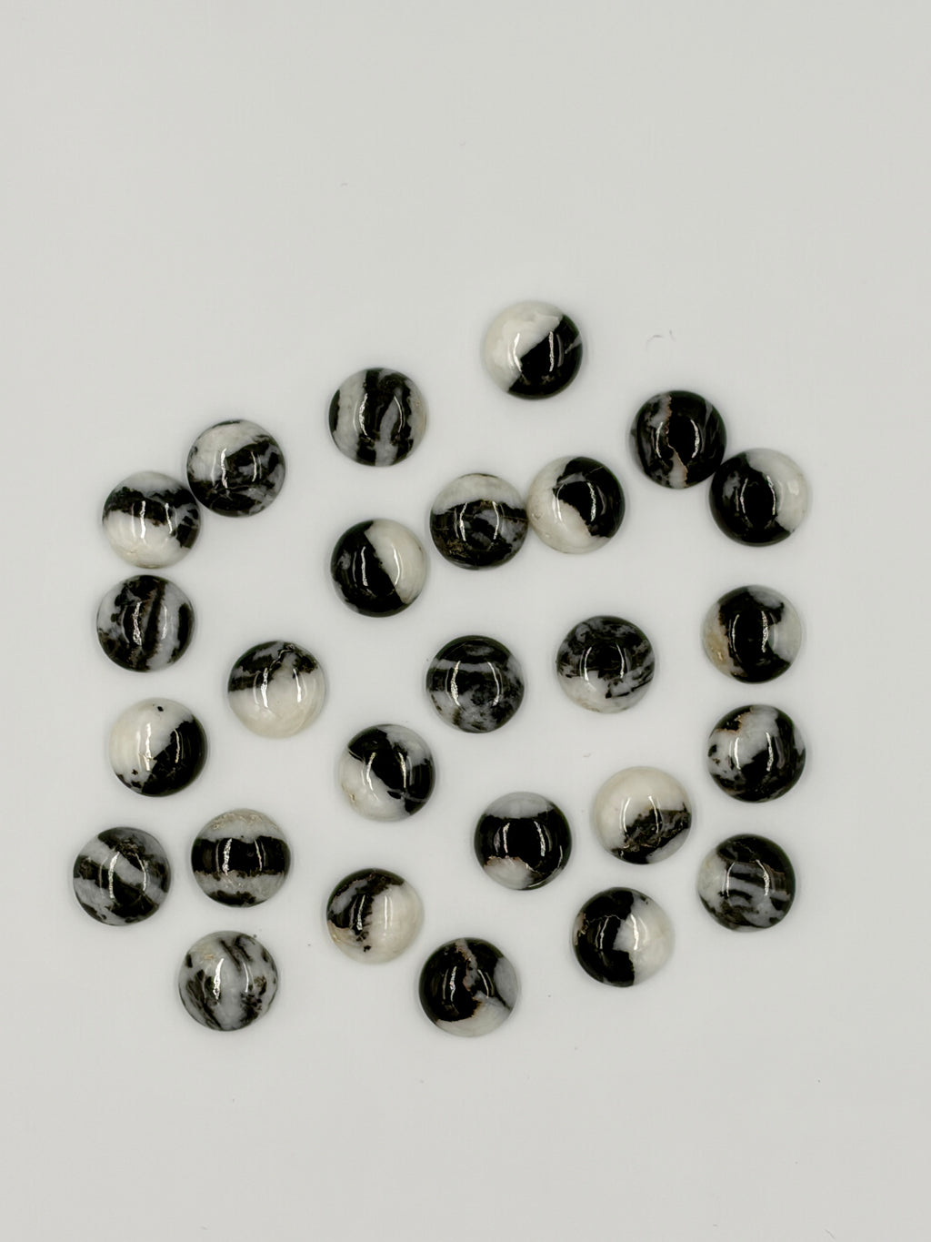 Black Zebra Jasper 12mm Round Shaped