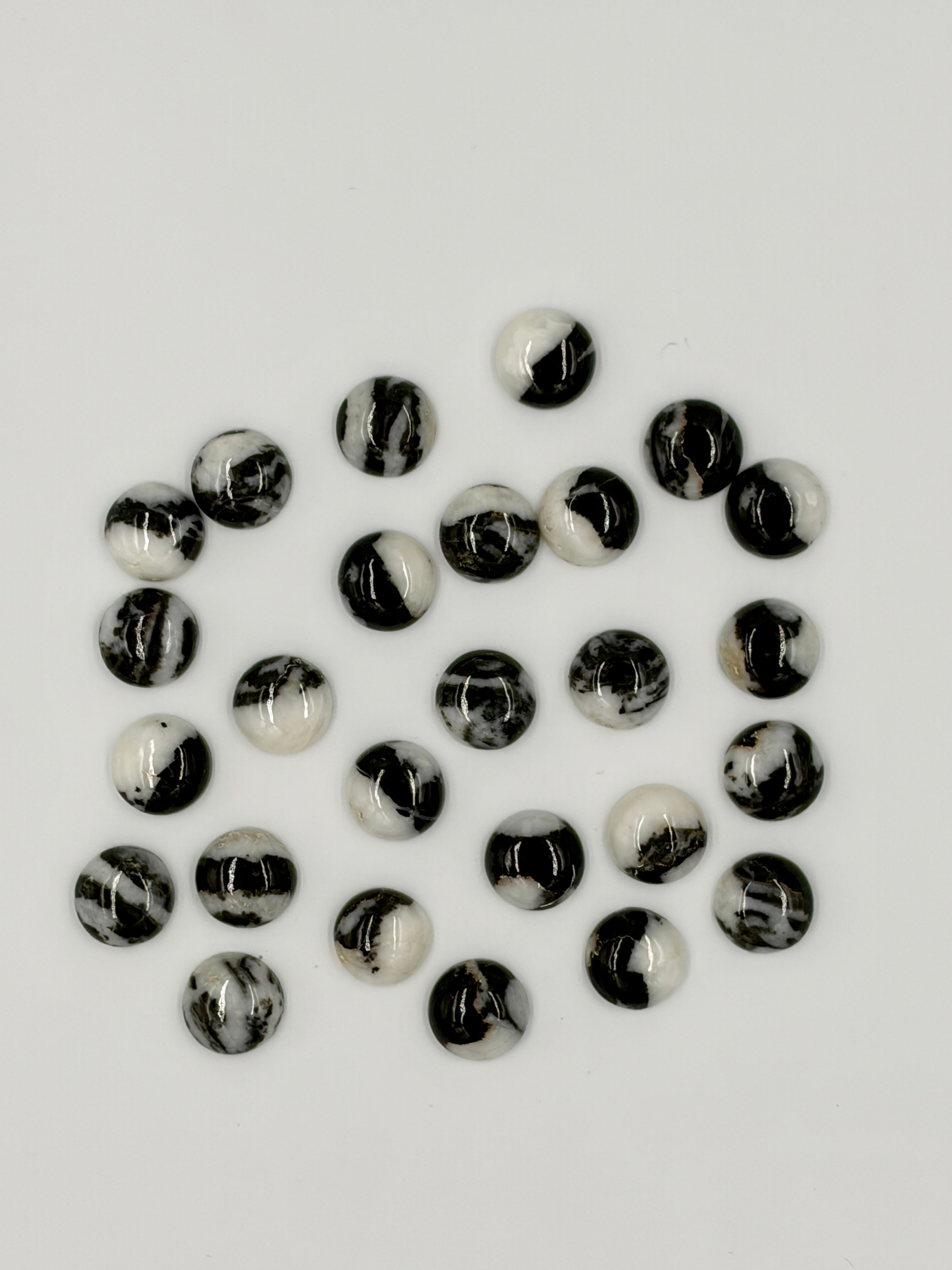 Black Zebra Jasper 12mm Round Shaped