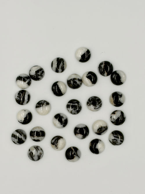 Black Zebra Jasper 12mm Round Shaped