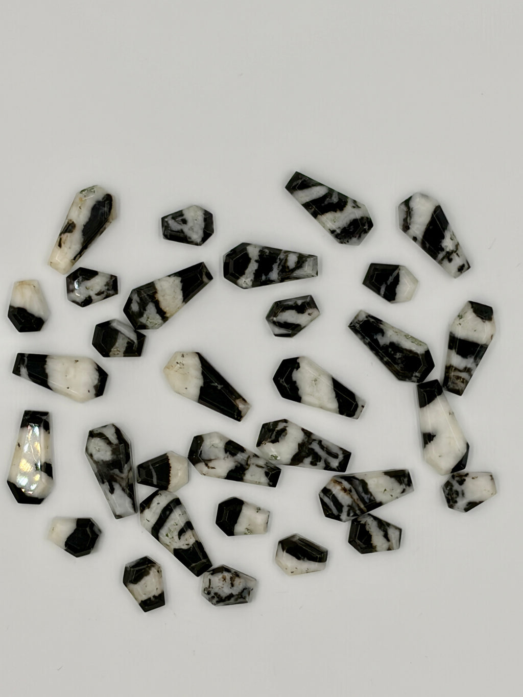 Black Zebra Jasper Coffin Shaped