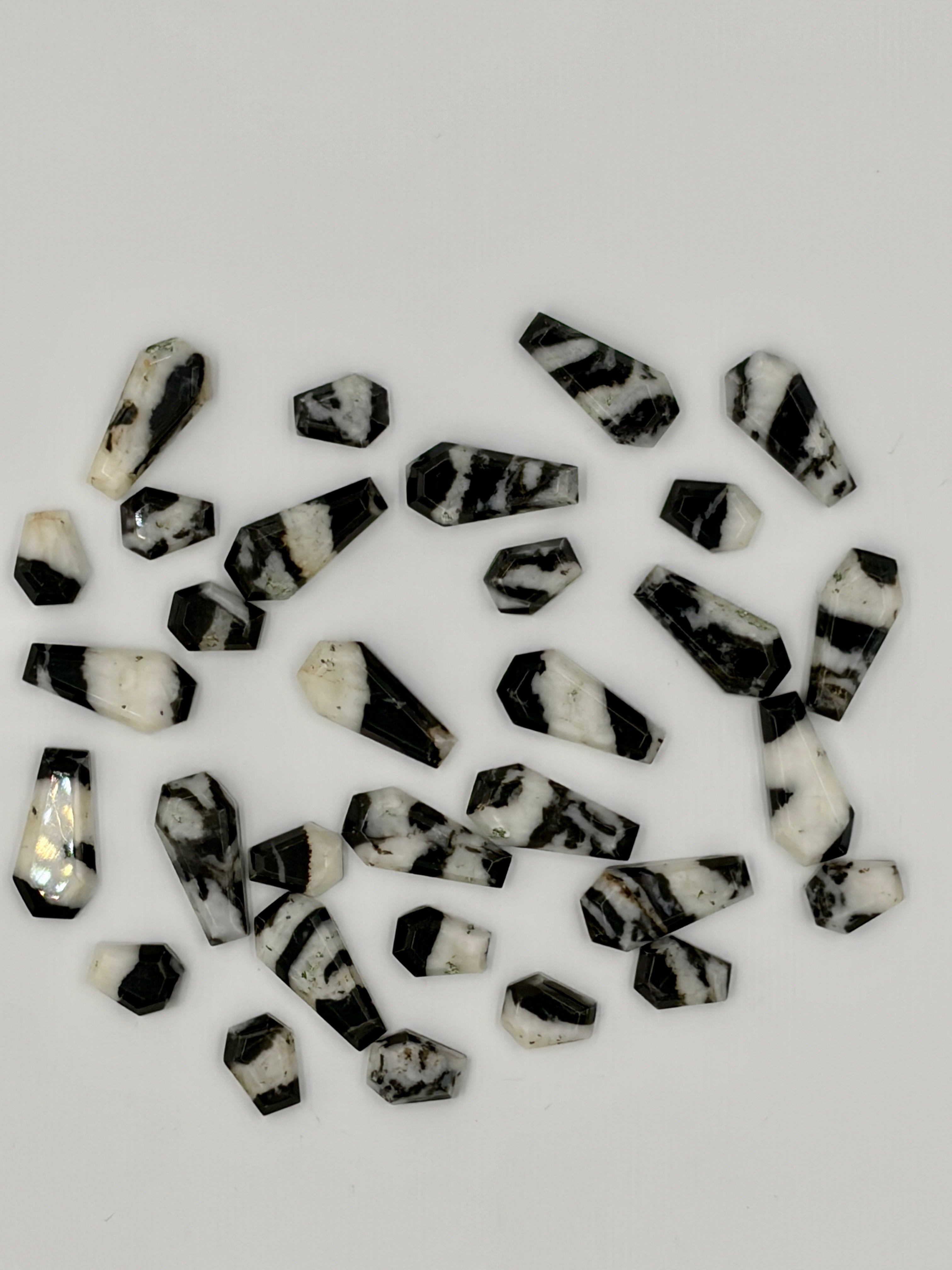 Black Zebra Jasper Coffin Shaped