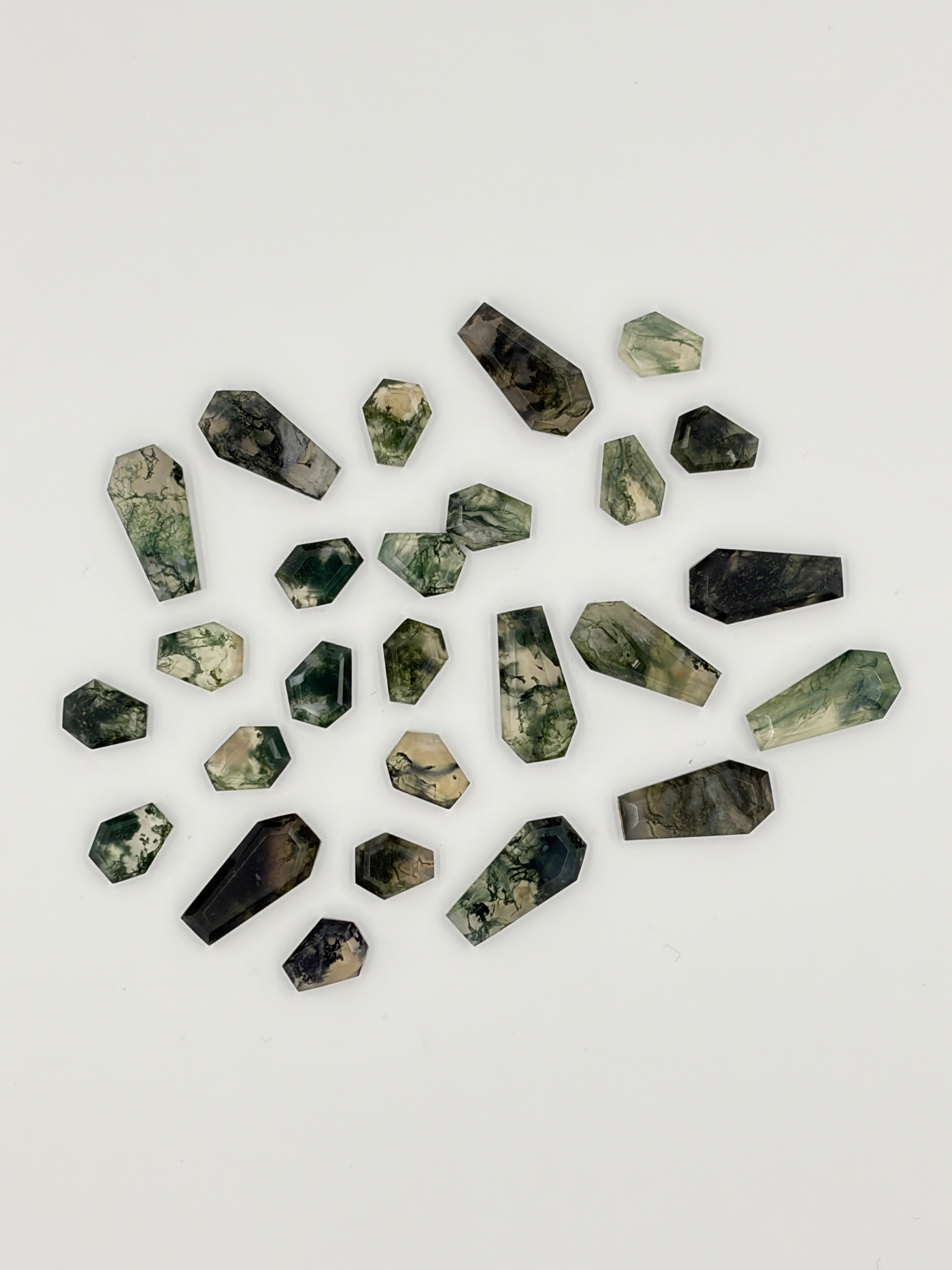 Natural Moss Agate Gemstone AAA+ Quality Handmade Coffin Shape Agate For Jewelry Making