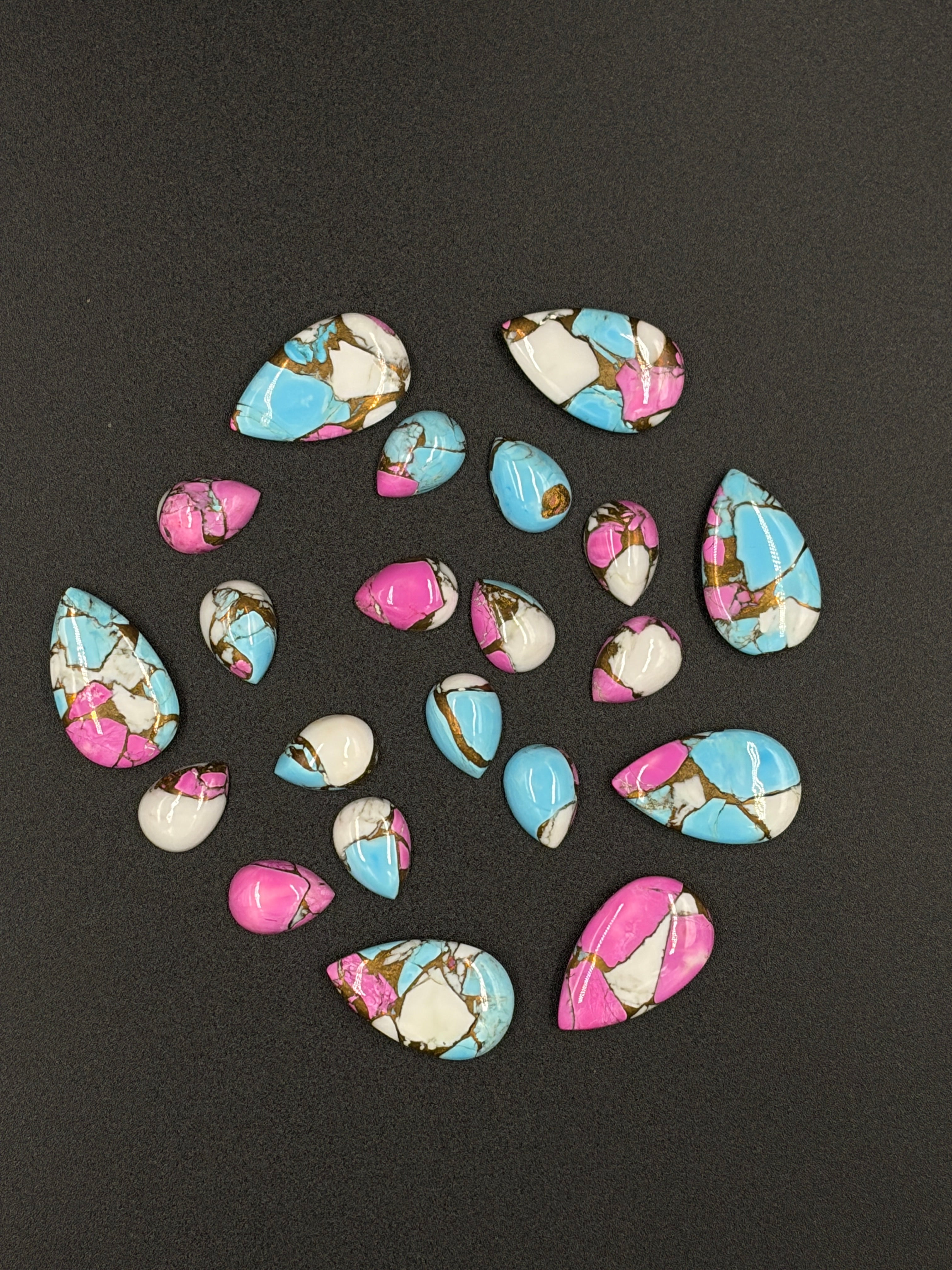 Mohave Cotton Candy Gemstone AAA+ Quality Handmade Pear Shape For Jewelry Making