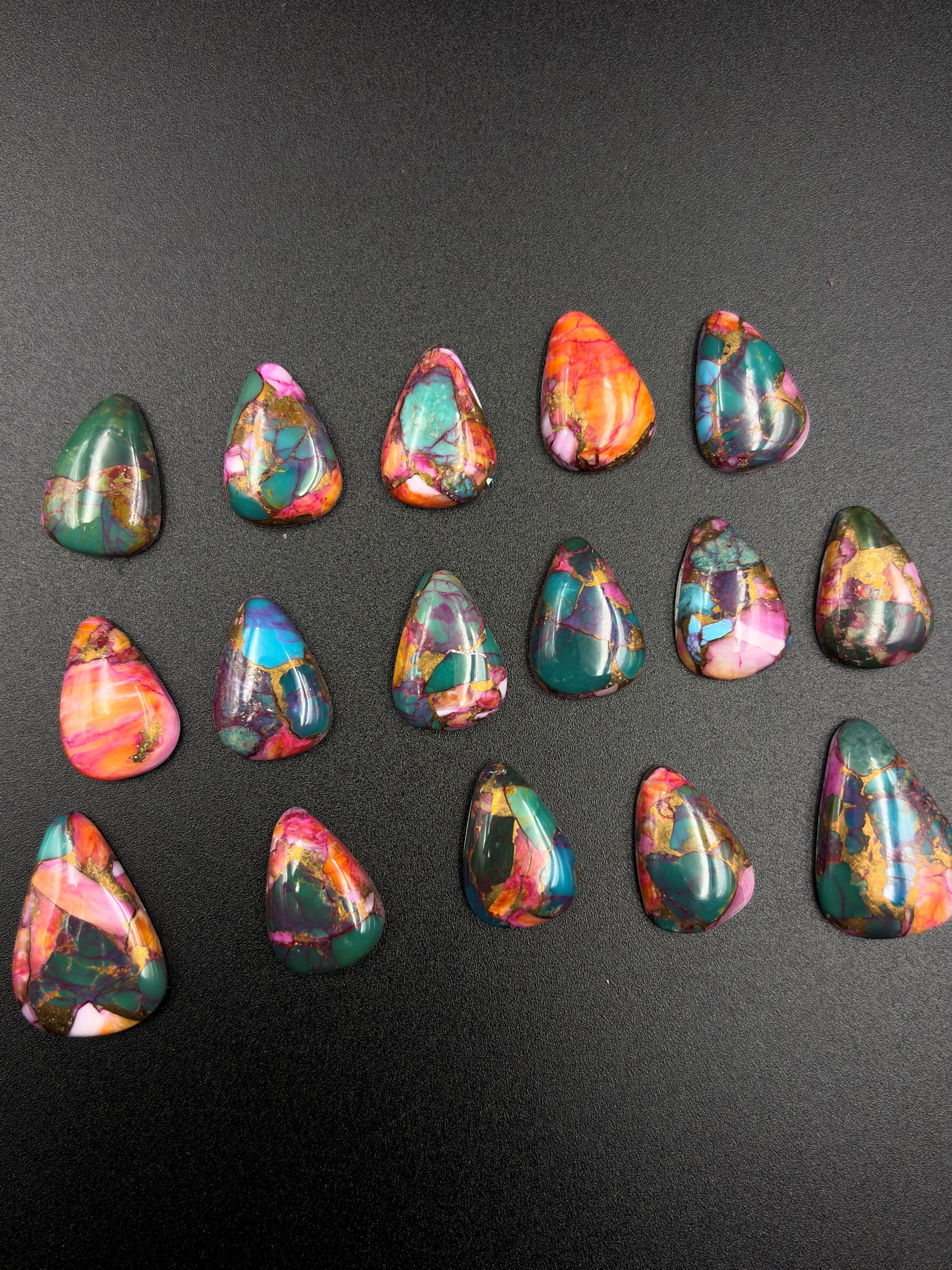 Mohave dahlia turquoise Gemstone AAA+ Quality Handmade Fancy Pear Shape For Jewelry Making