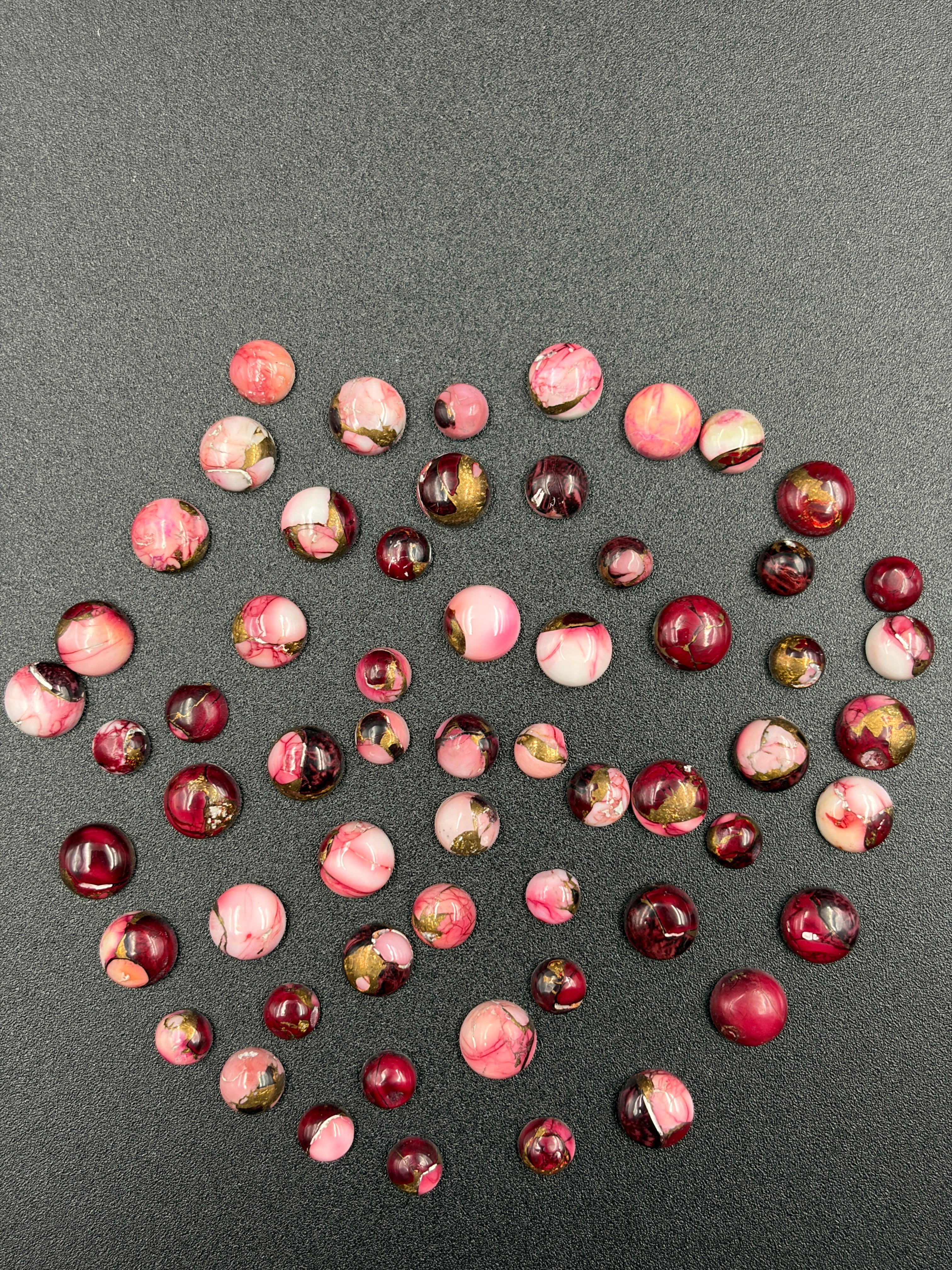 Mohave dahlia rose pink Gemstone AAA+ Quality Handmade Round Shape For Jewelry Making