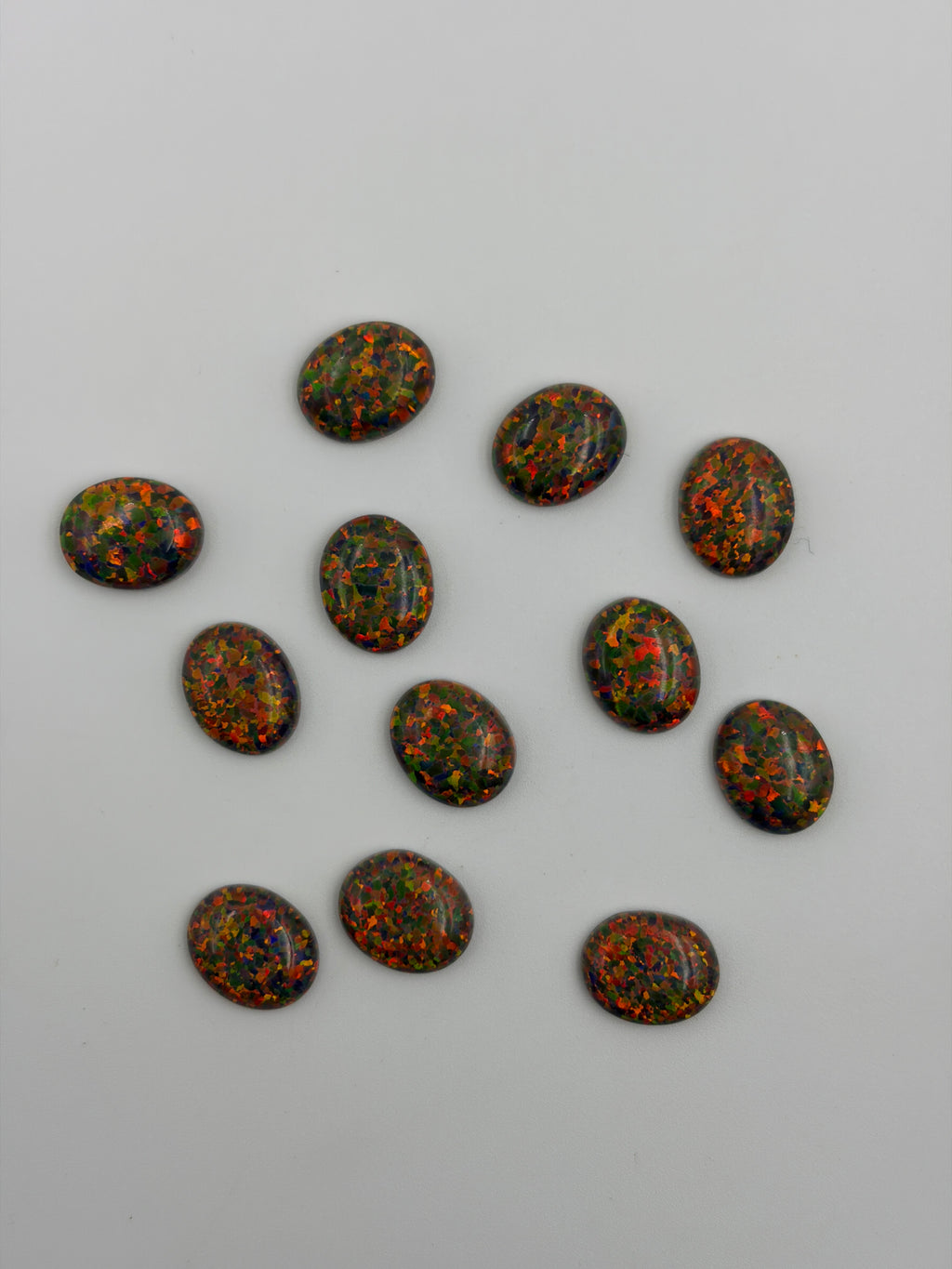 Lab Created Synthetic Sparkling Opal Oval Shaped Cabochon Various Sizes