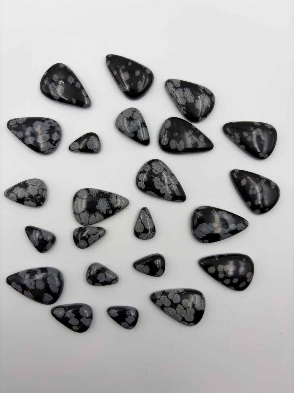 Snowflake Obsidian Gemstone, Pear, Volcanic region Stone