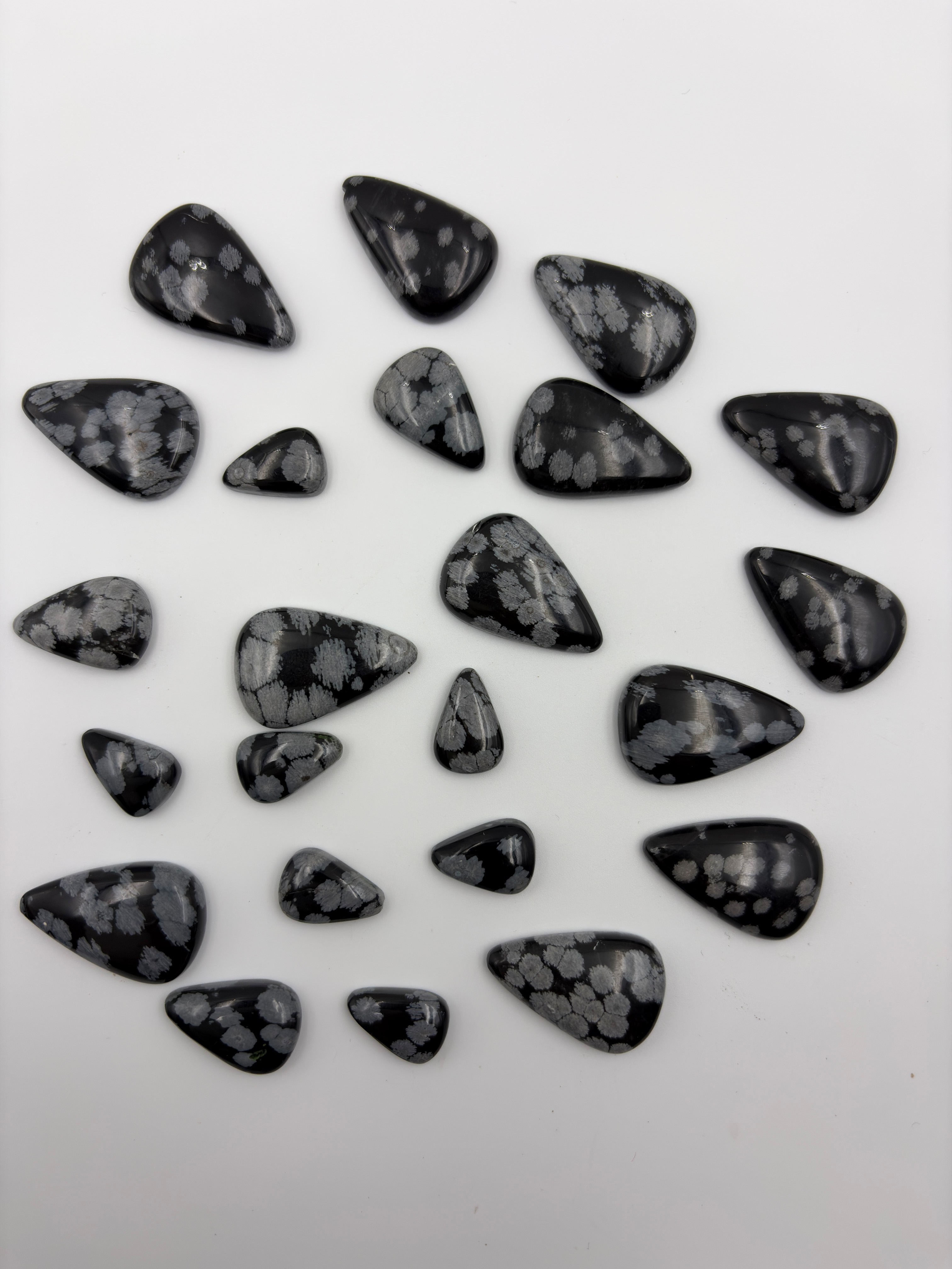 Snowflake Obsidian Gemstone, Pear, Volcanic region Stone