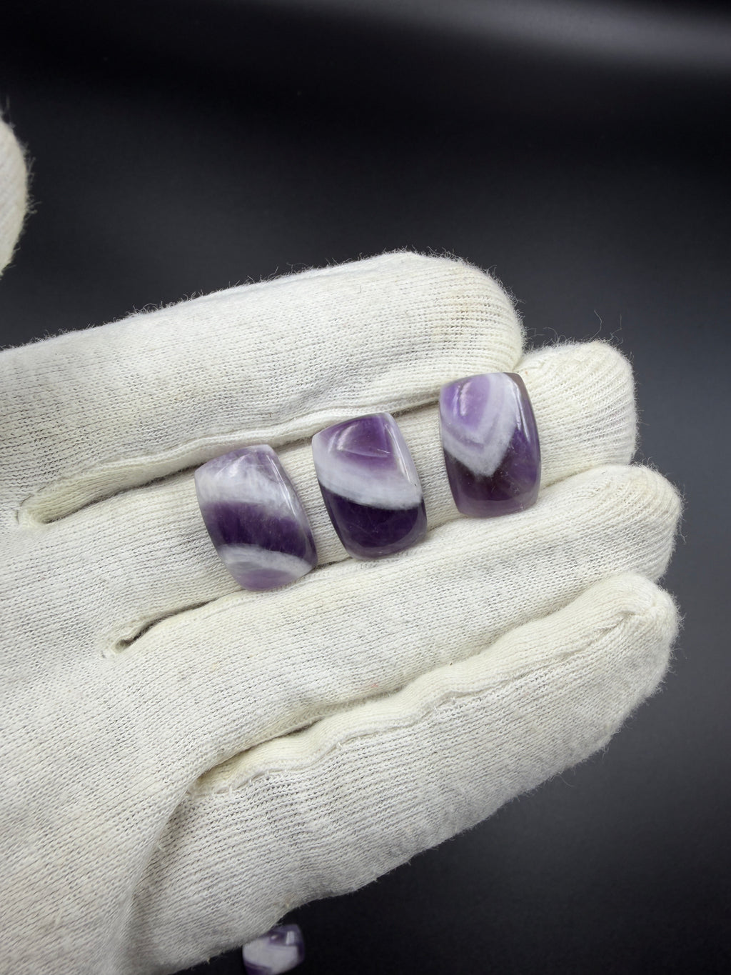 Chevron Amethyst Cushion Cabochon Gemstone for Jewelry Making