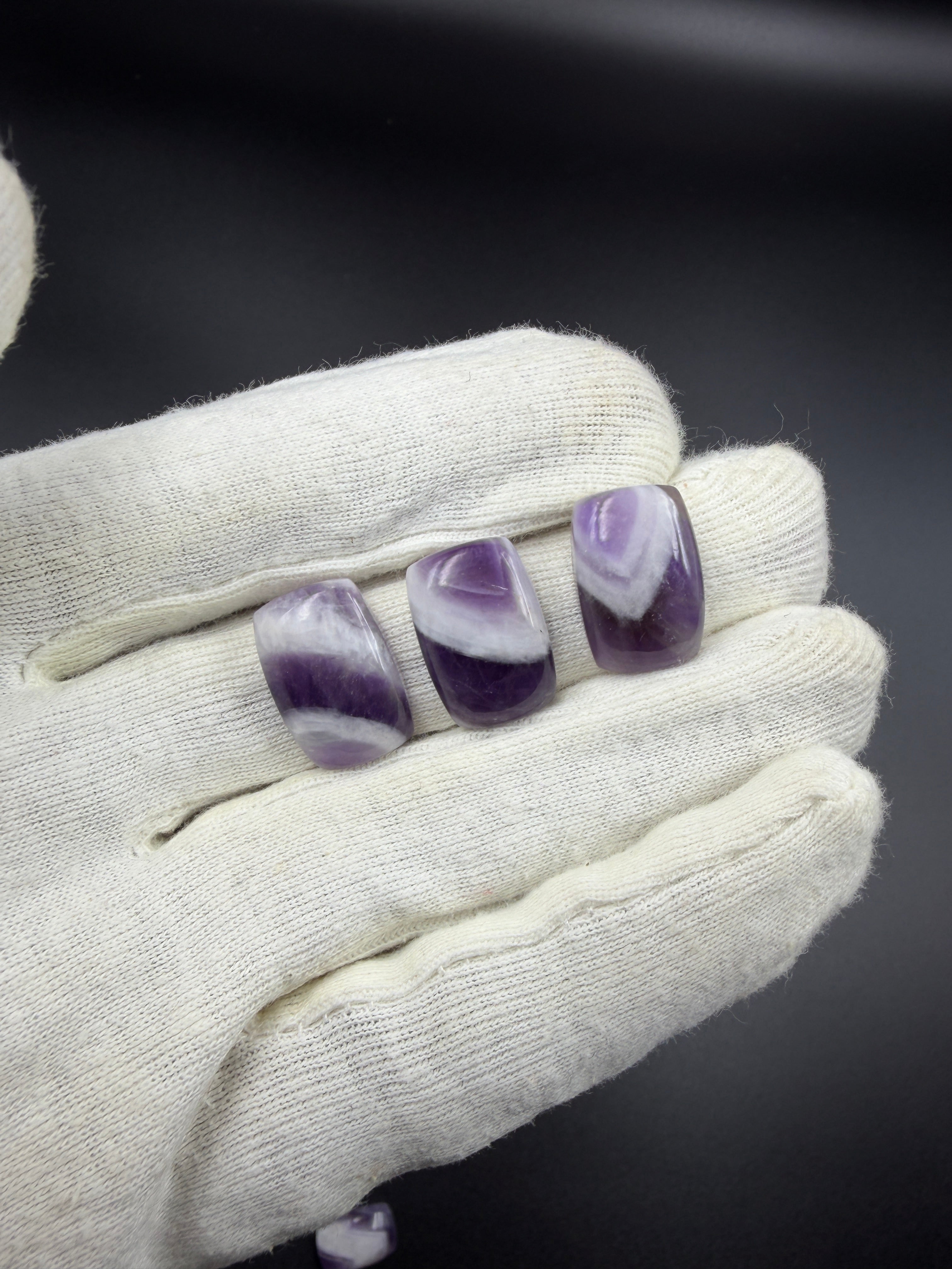 Chevron Amethyst Cushion Cabochon Gemstone for Jewelry Making