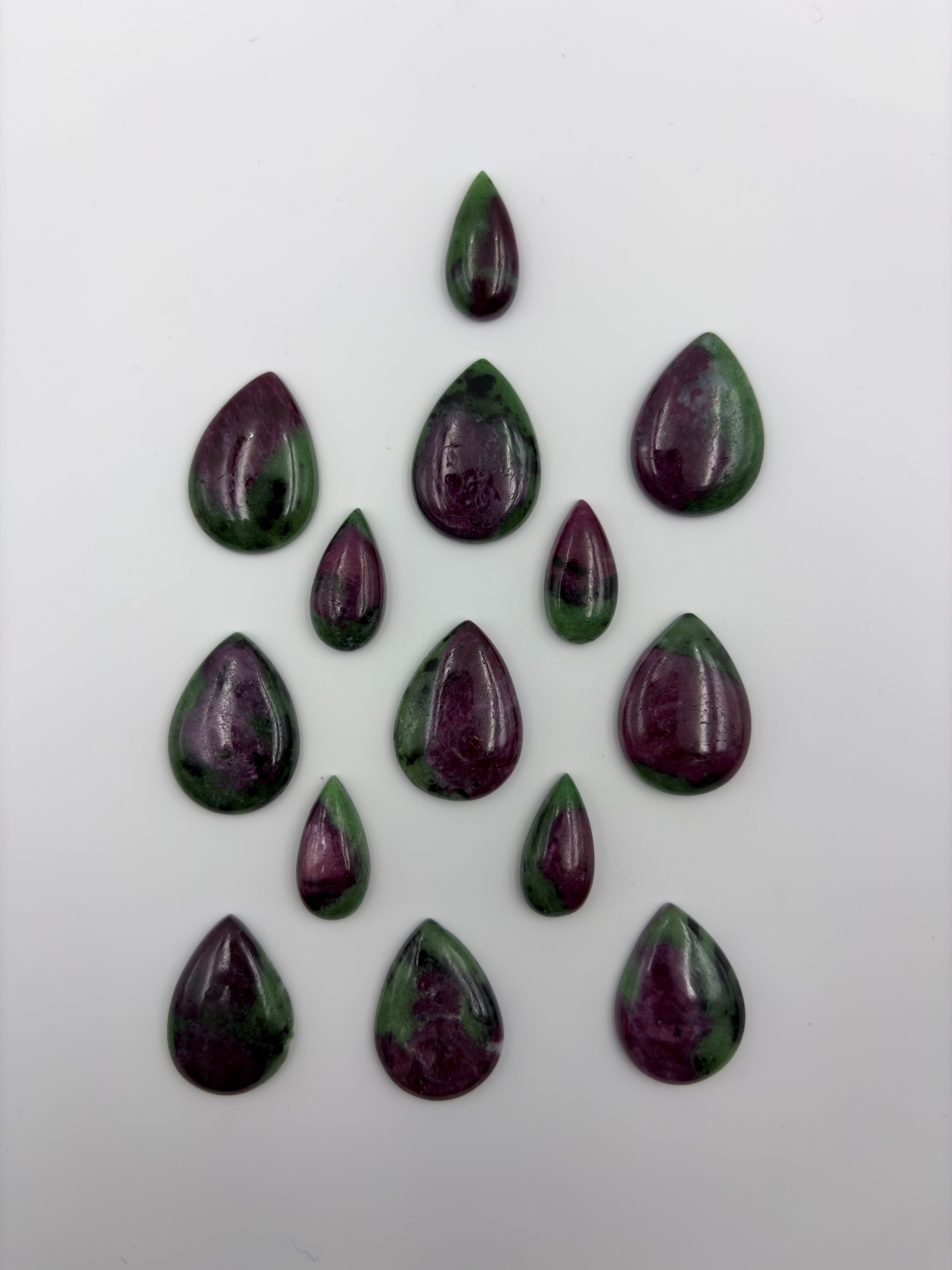 Natural Ruby zoisite Cabochon Pear shaped: Gemstone for Jewelry Making