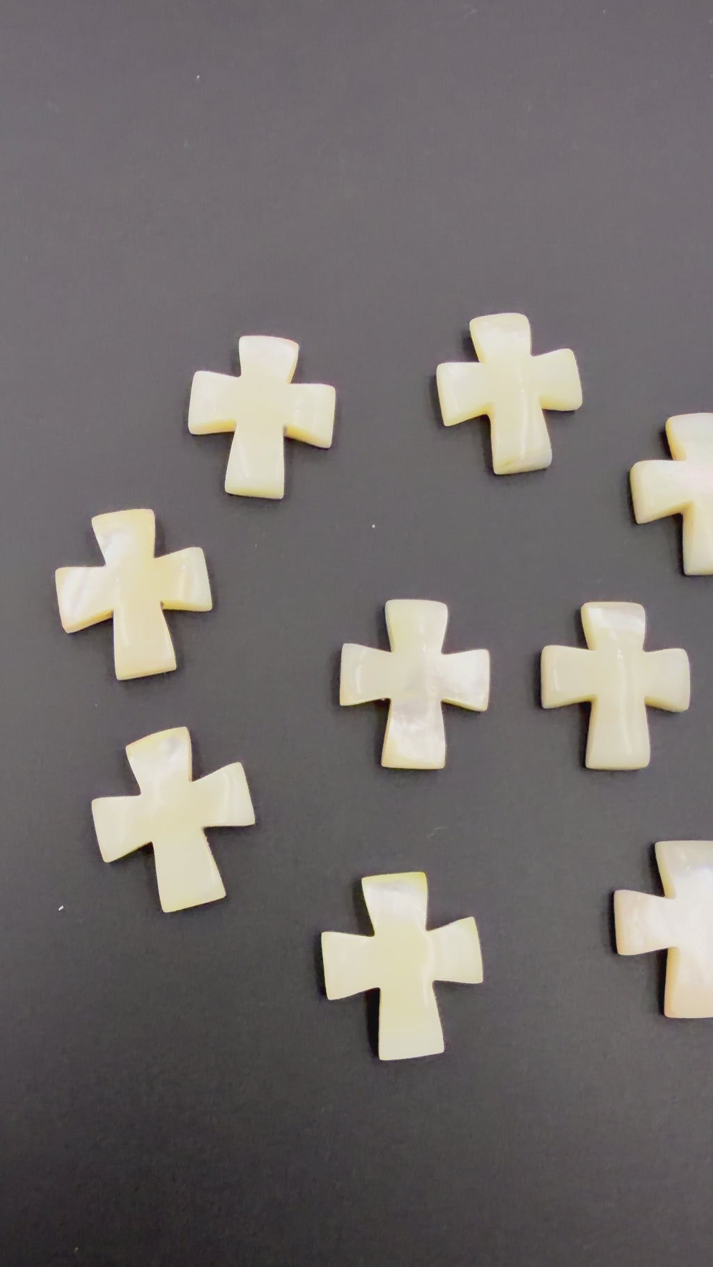 Natural Iridescent White Mother-of-Pearl Cross