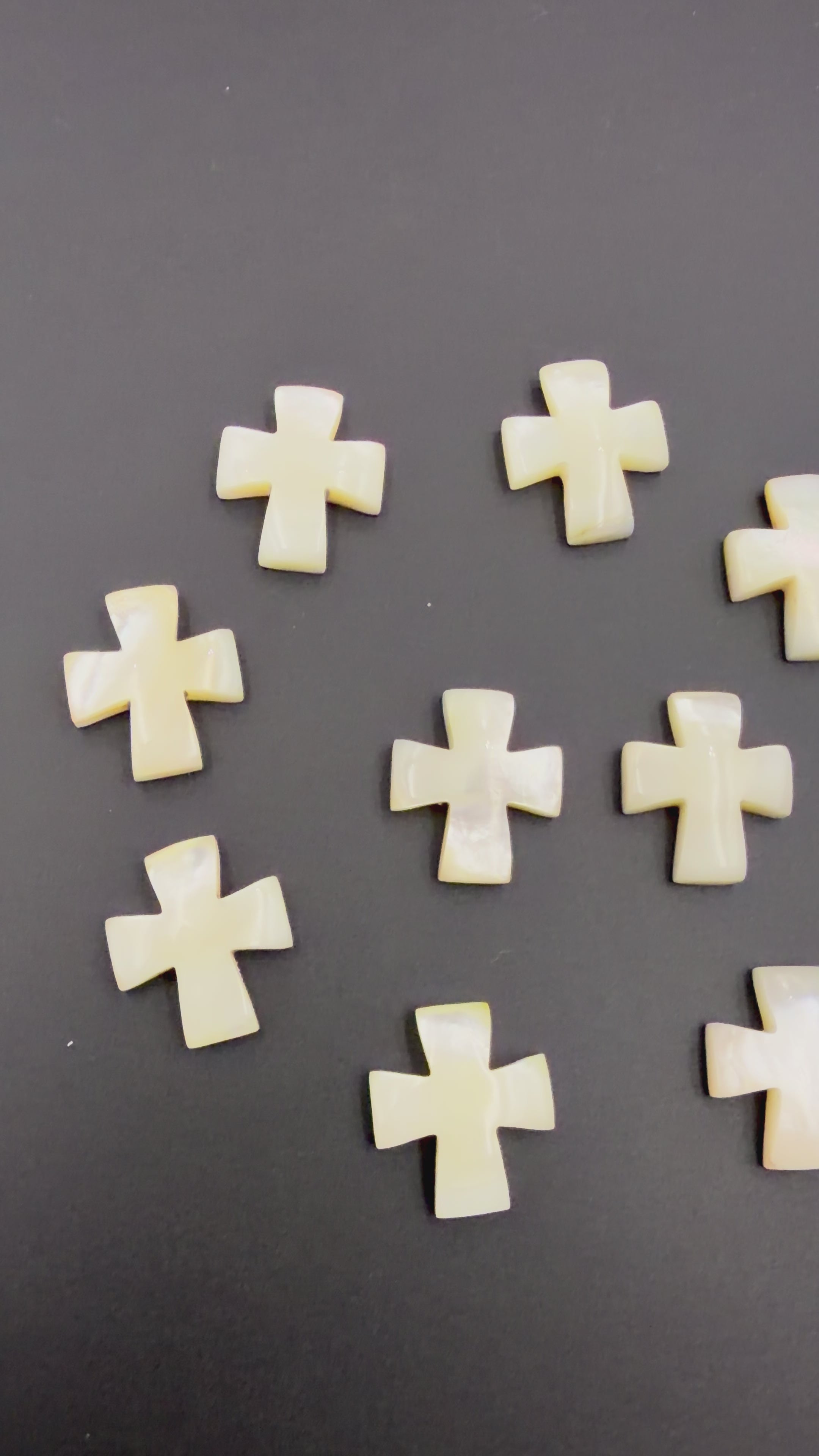 Natural Iridescent White Mother-of-Pearl Cross
