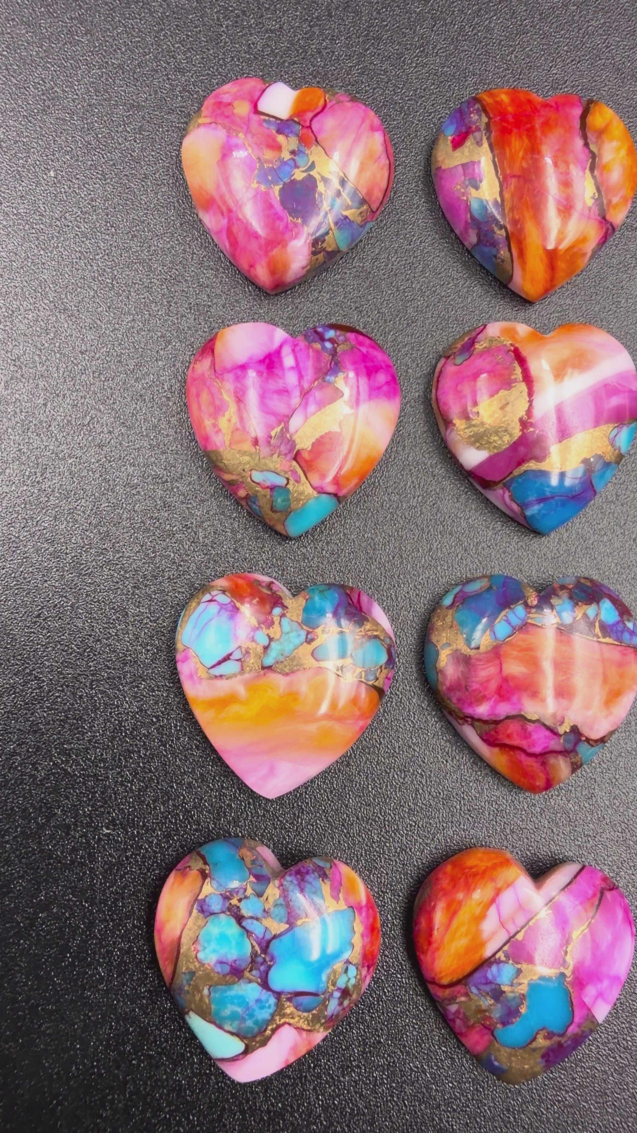 Pink Dahlia Copper turquoise Shapes