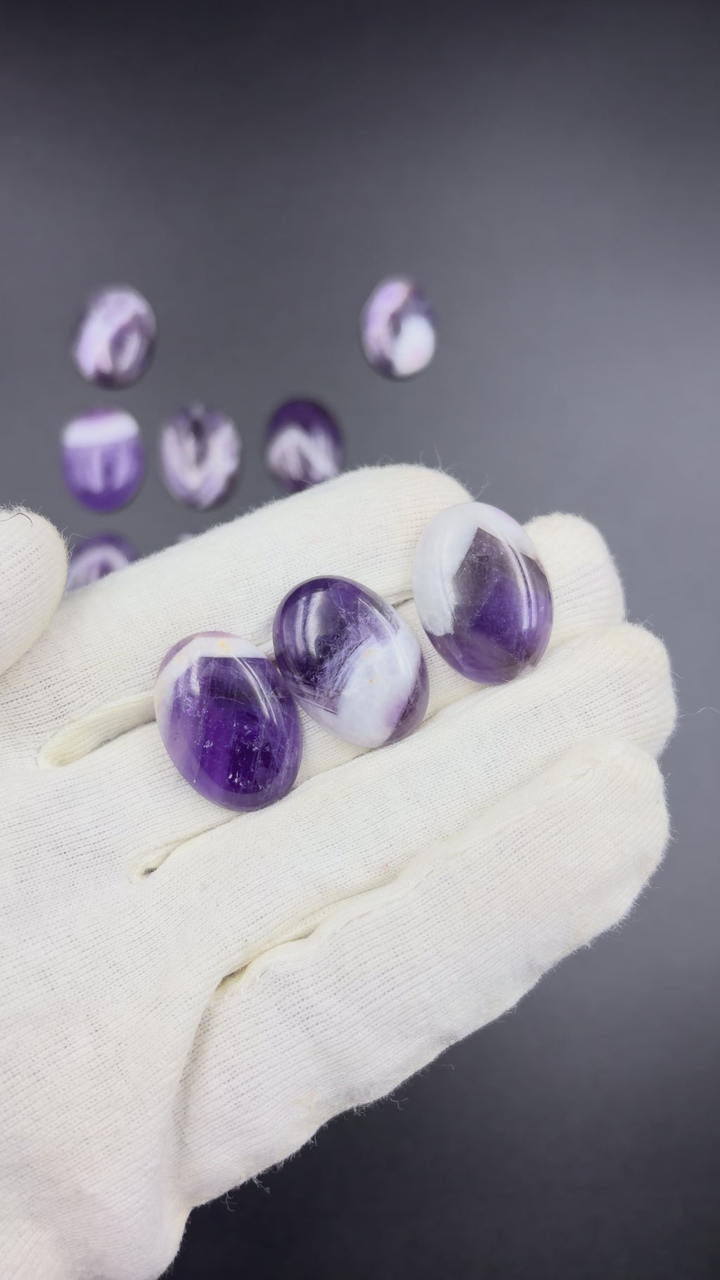 Chevron Amethyst Pear/Pan Cabochon Gemstone for Jewelry Making