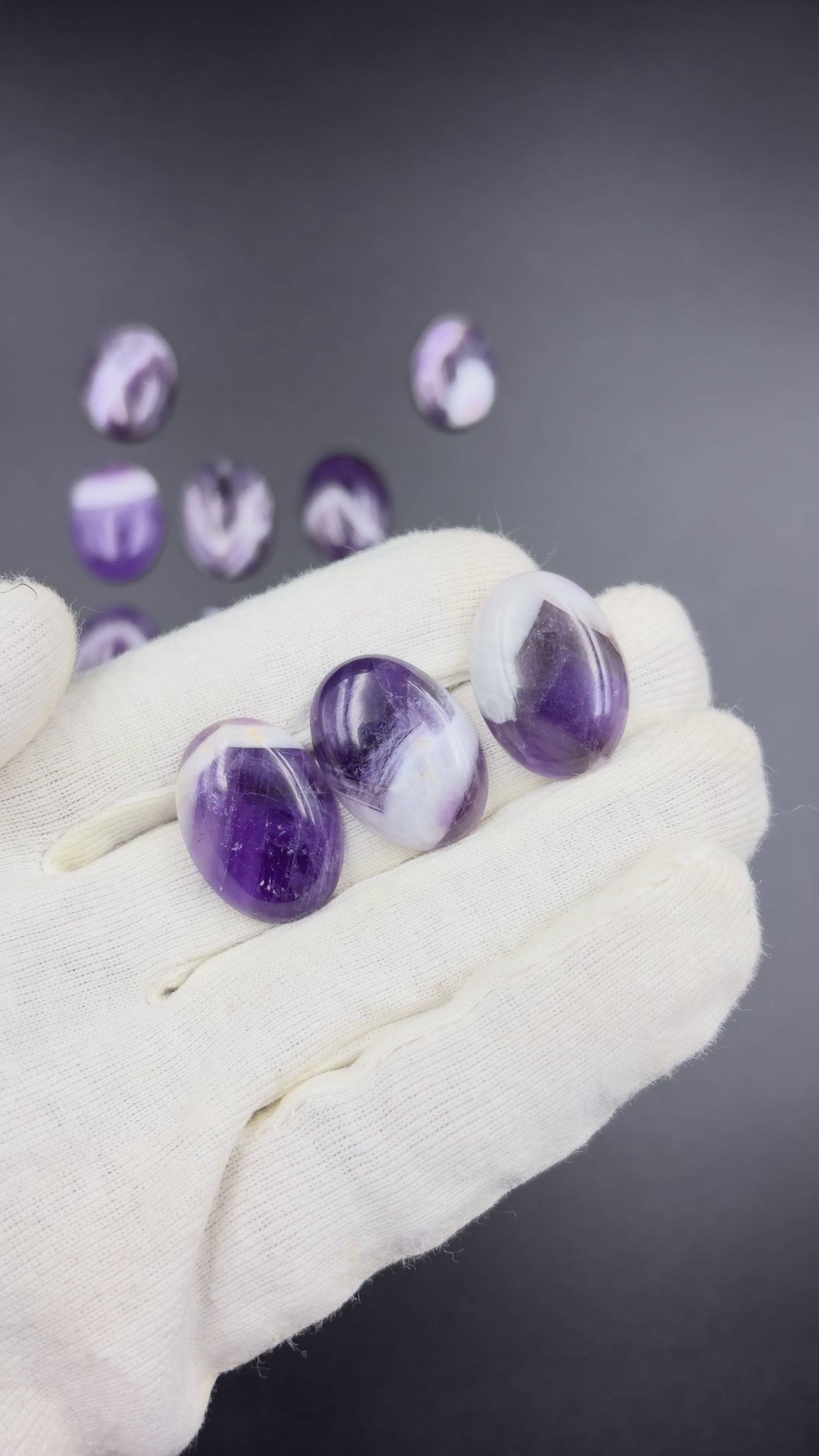 Chevron Amethyst Pear/Pan Cabochon Gemstone for Jewelry Making