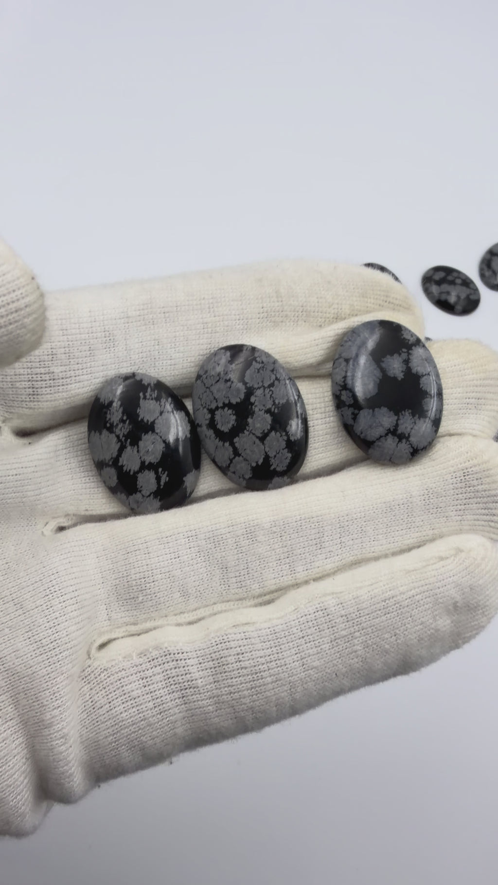 Snowflake Obsidian Gemstone, Oval , Volcanic region Stone