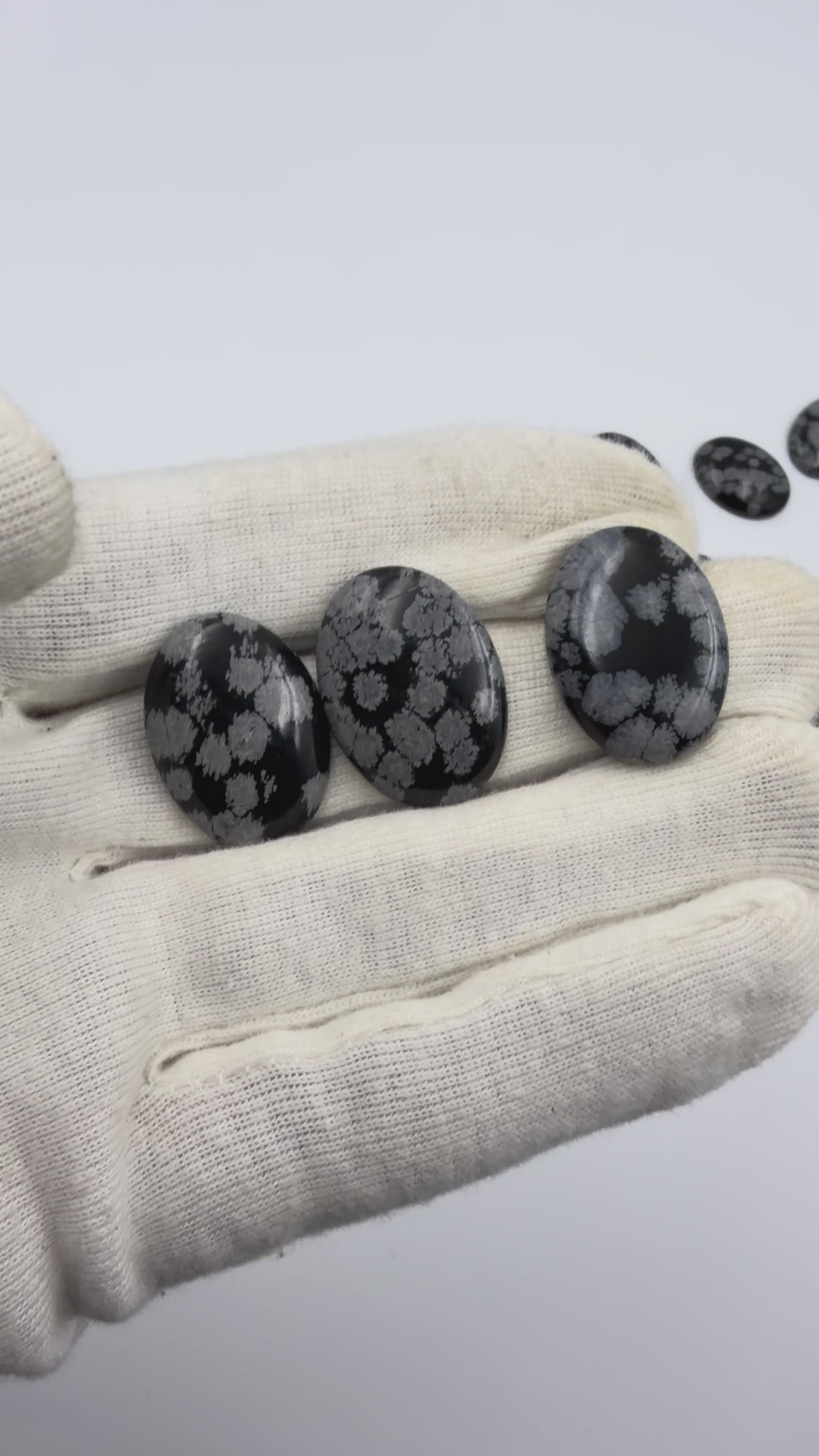 Snowflake Obsidian Gemstone, Oval , Volcanic region Stone