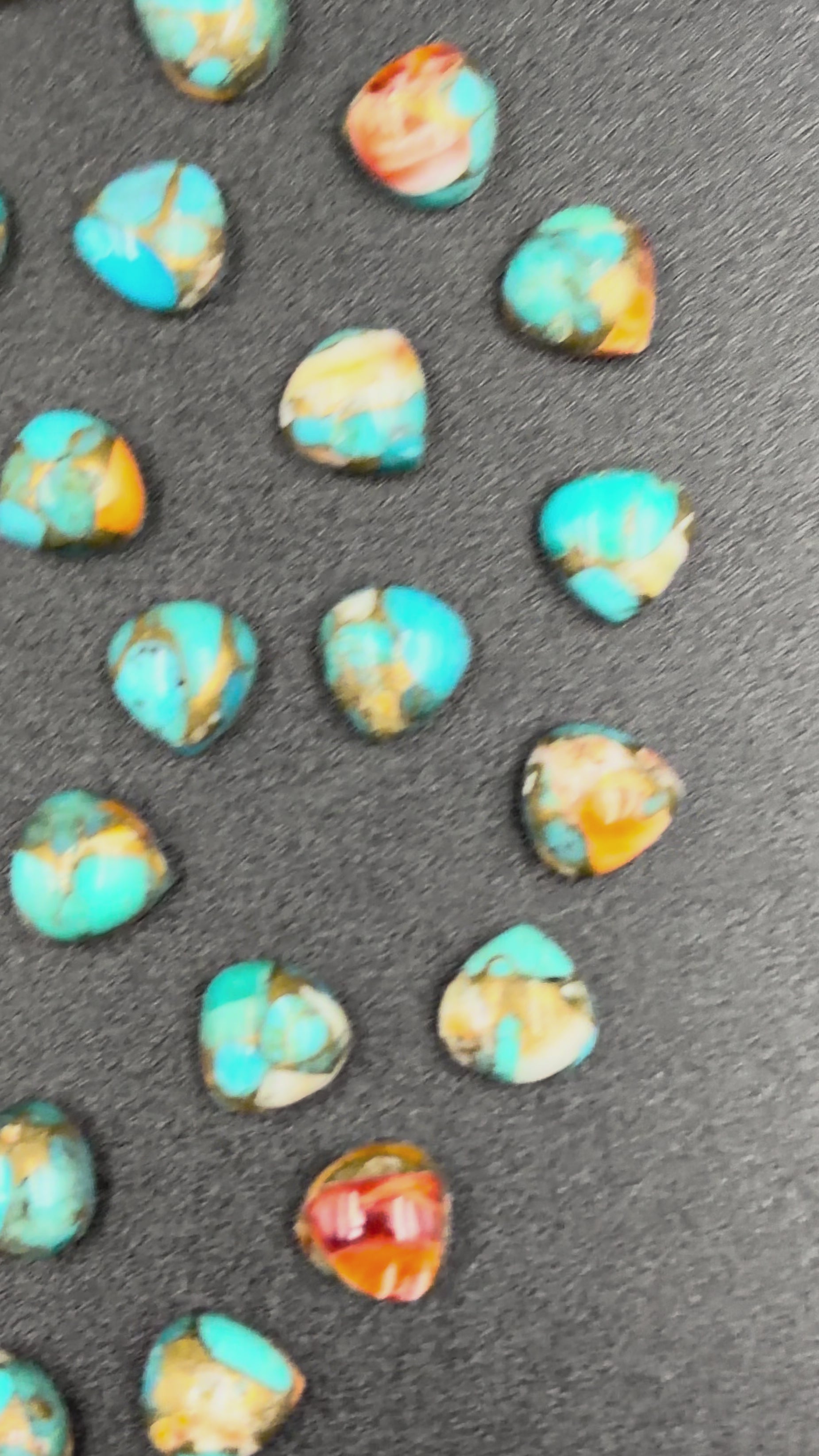 Mohave oyster turquoise Gemstone AAA+ Quality Handmade Heart Shape For Jewelry Making