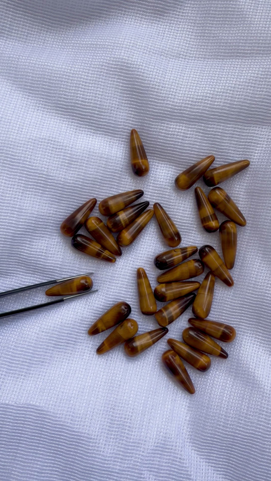Yellow Tiger Eye drops Natural Gemstone