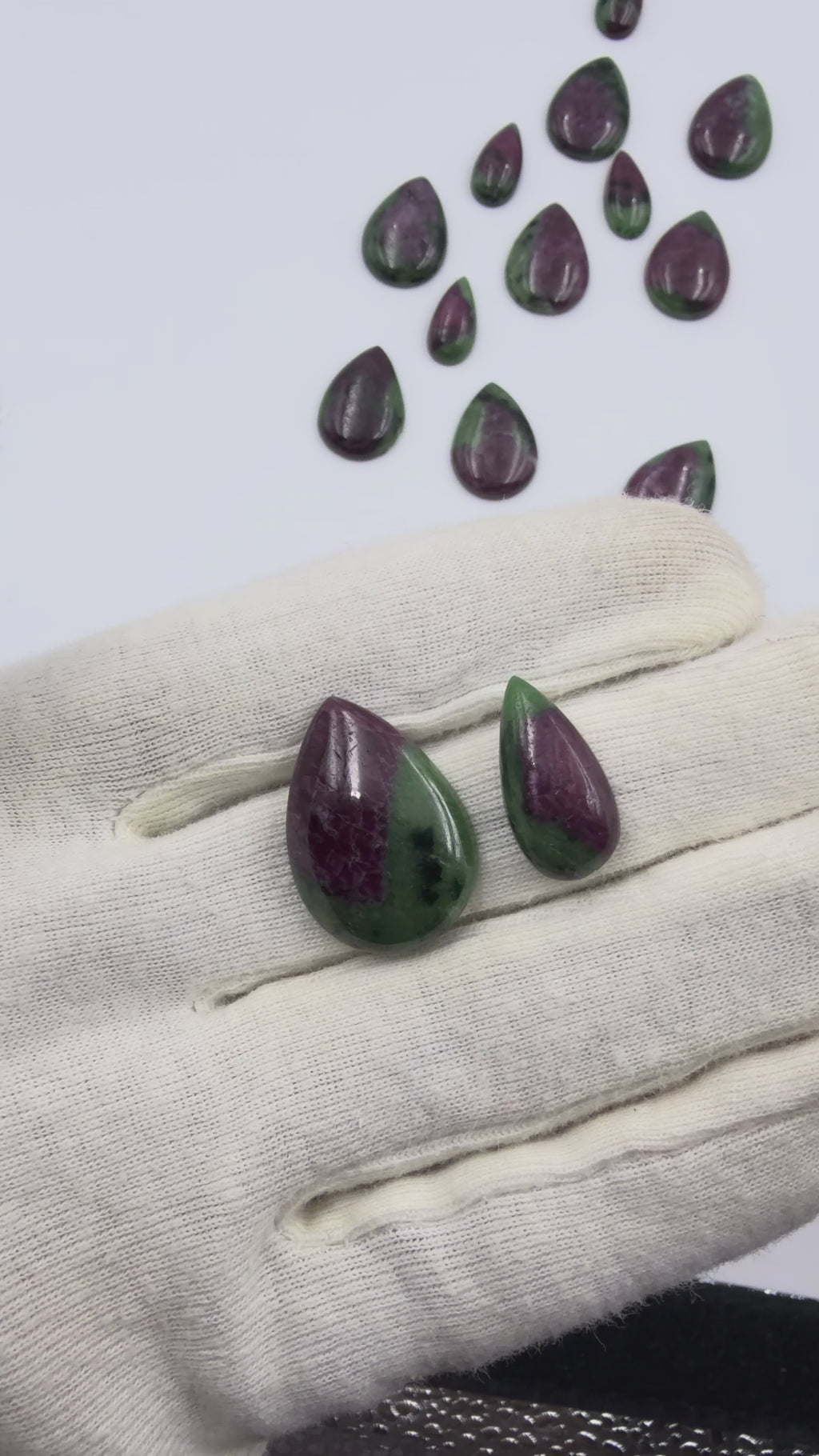 Natural Ruby zoisite Cabochon Pear shaped: Gemstone for Jewelry Making