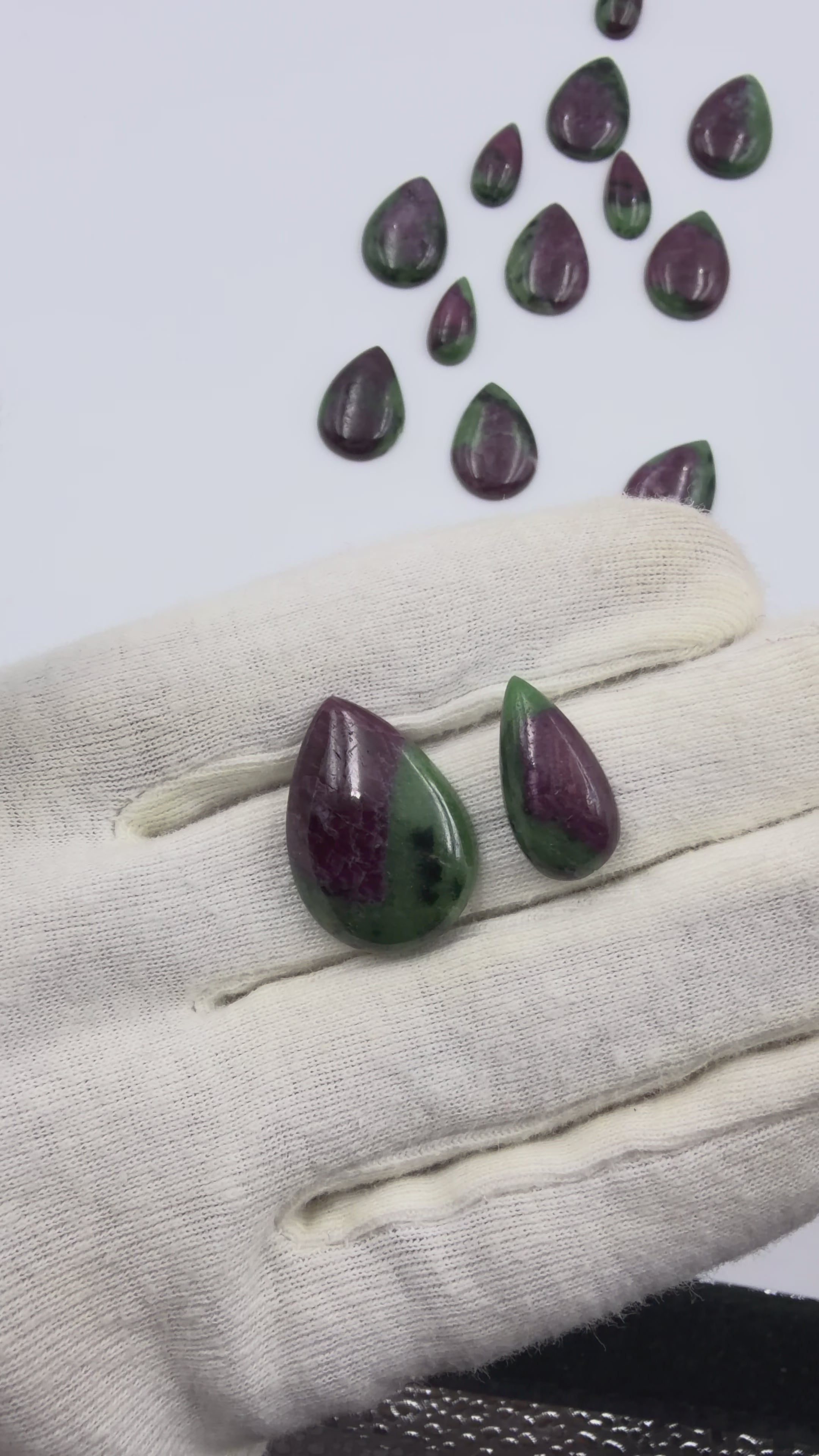 Natural Ruby zoisite Cabochon Pear shaped: Gemstone for Jewelry Making