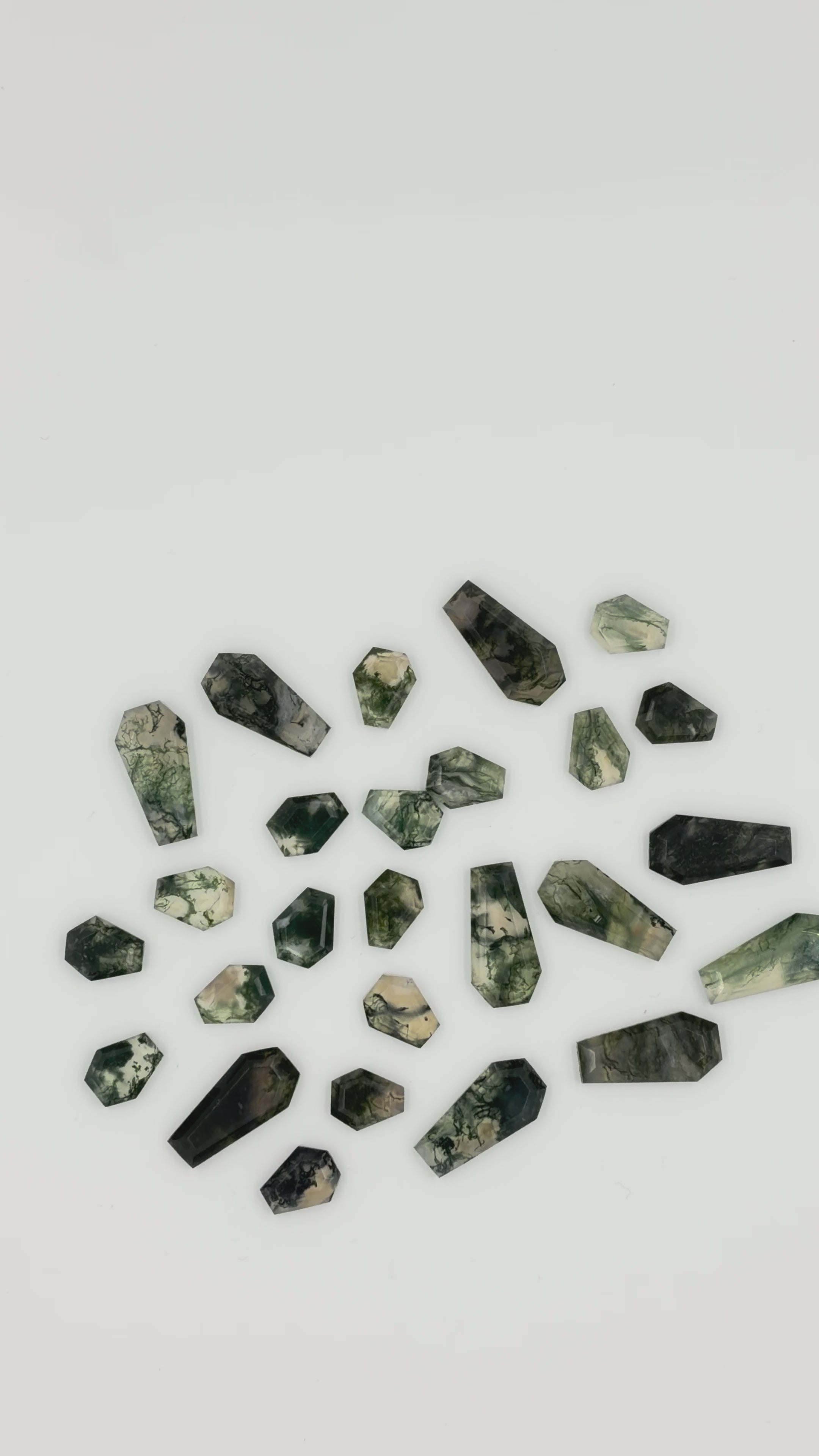 Natural Moss Agate Gemstone AAA+ Quality Handmade Coffin Shape Agate For Jewelry Making