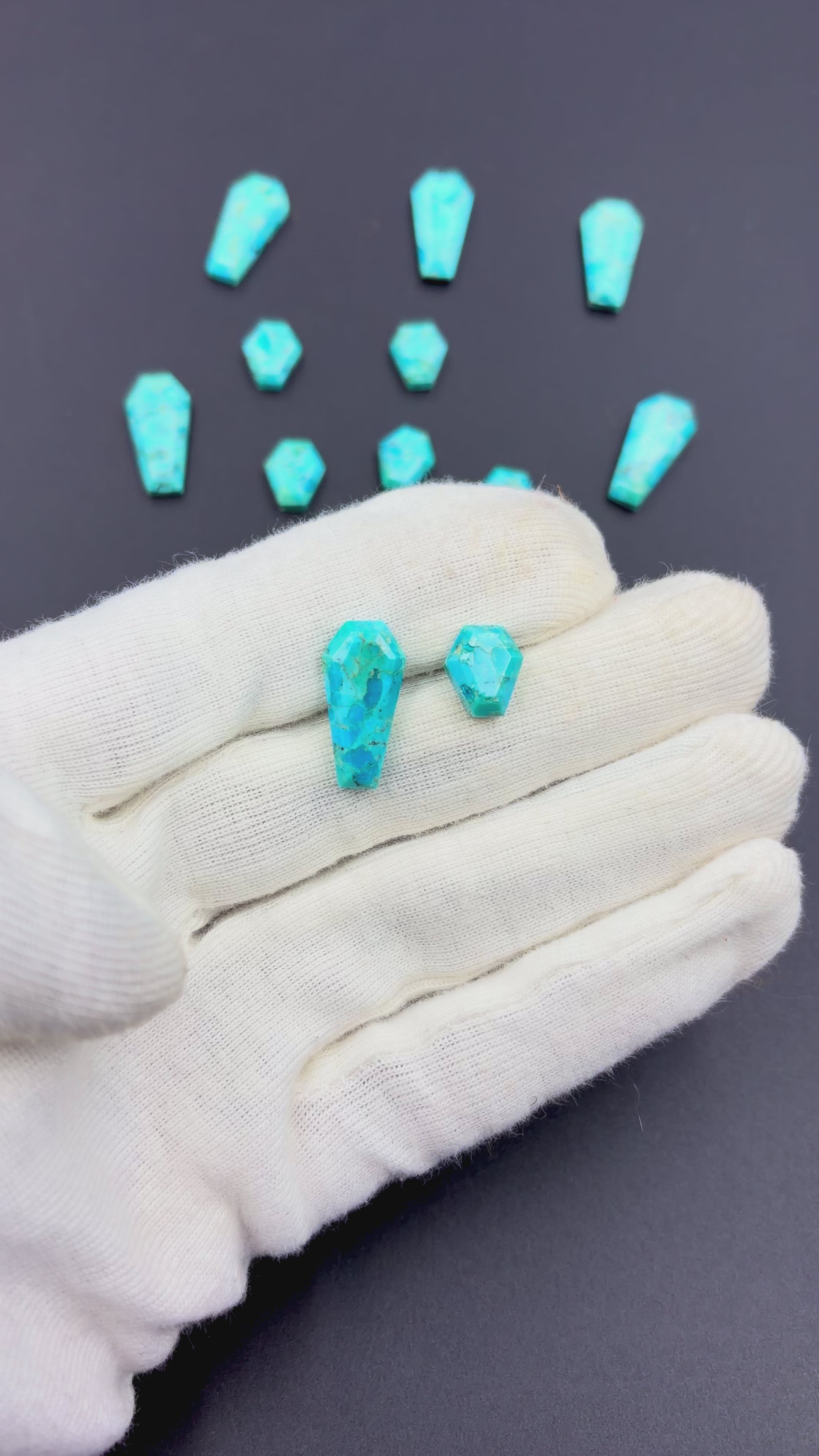 Mohave blue turquoise Gemstone AAA+ Quality Handmade Coffin Shape For Jewelry Making