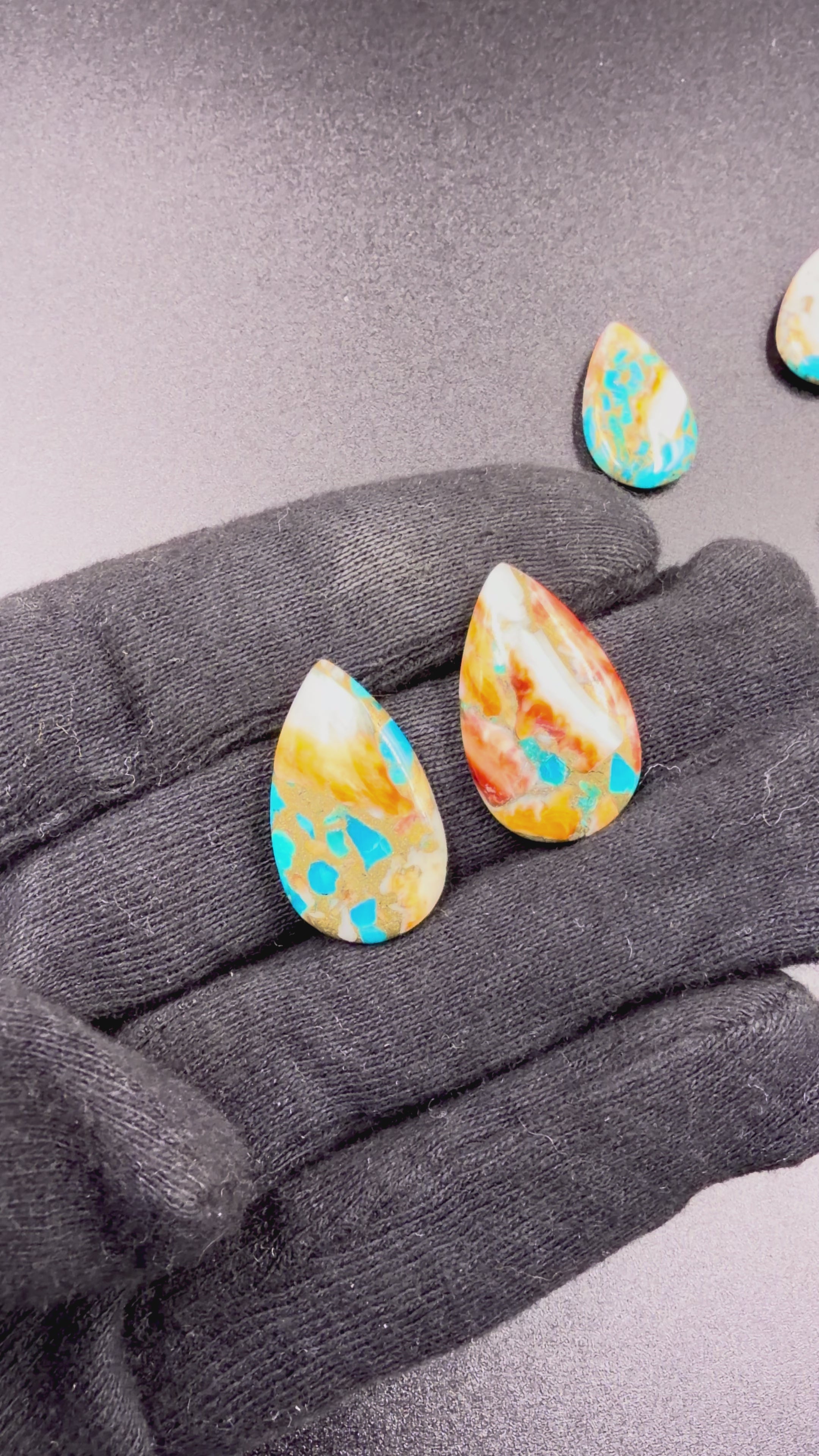 Mohave oyster turquoise Gemstone AAA+ Quality Handmade Pear Shape For Jewelry Making